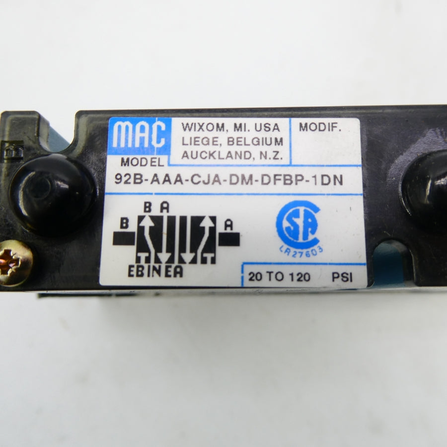 MAC 92B-AAA-CJA-DM-DFBP-1DN 24VDC 20-120PSI NSNP