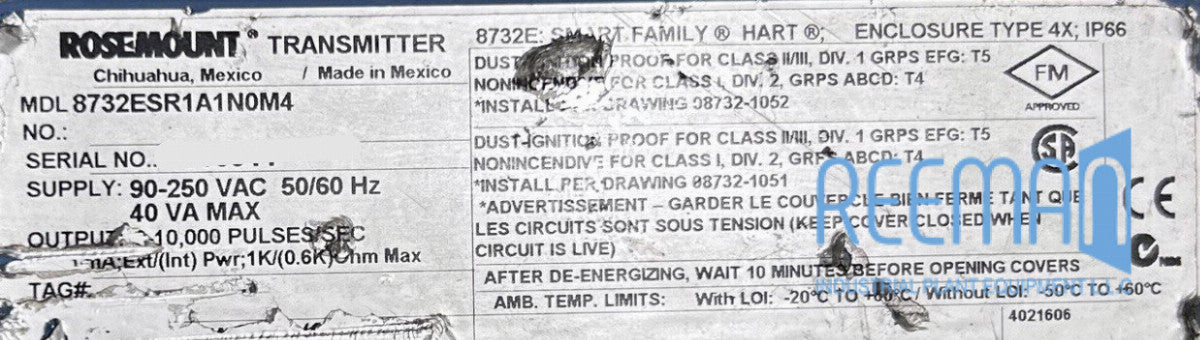 Flowmeter MDL8732ESR1A1N0M4 Rosemount