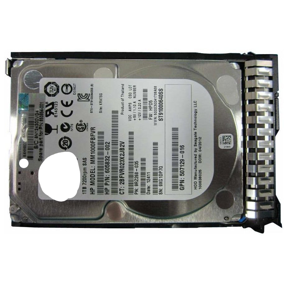 MM1000FBFVR 1TB 7200 RPM 6G 2.5" SAS HDD- 9RZ268-035- 605832-002