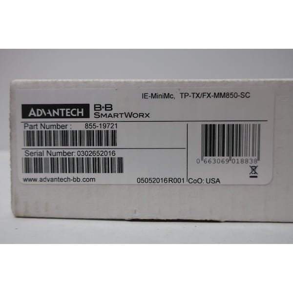 ADVANTECH 855-19721 MEDIA CONVERTER IE-MINIMC ETHERNET AND COMMUNICATION MODULE