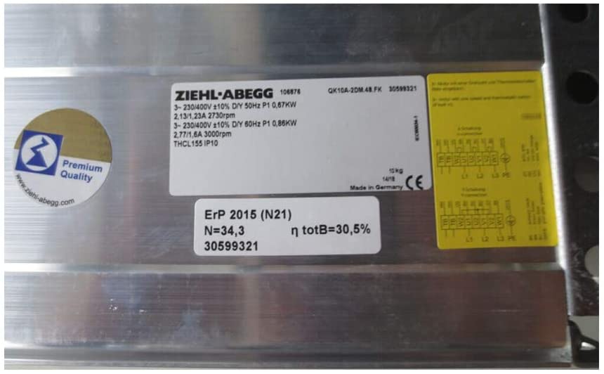 QK10A-2DM.38.FK ZIEHL-ABEGG Crossflow fan