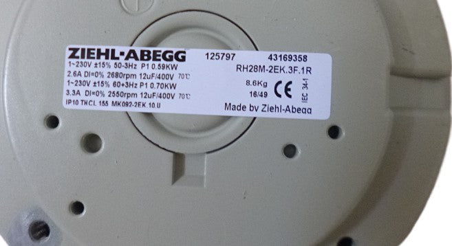 RH28M-2EK.3F.1R 125797 6SY7000-0AE32 ZIEHL-ABEGG centrifugal fan