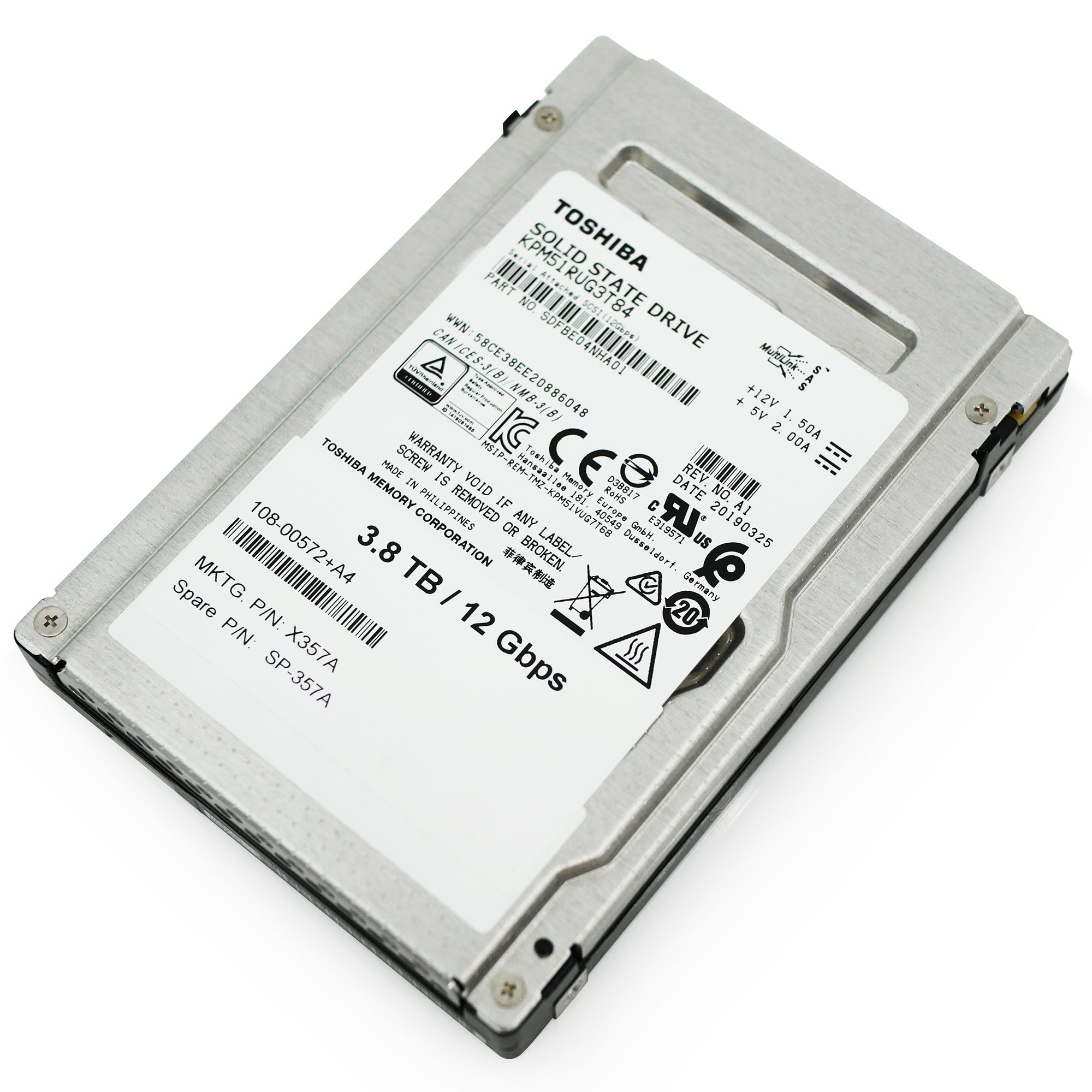 Toshiba KPM51RUG3T84 3.84TB SAS 12Gb/s 2.5" SSD