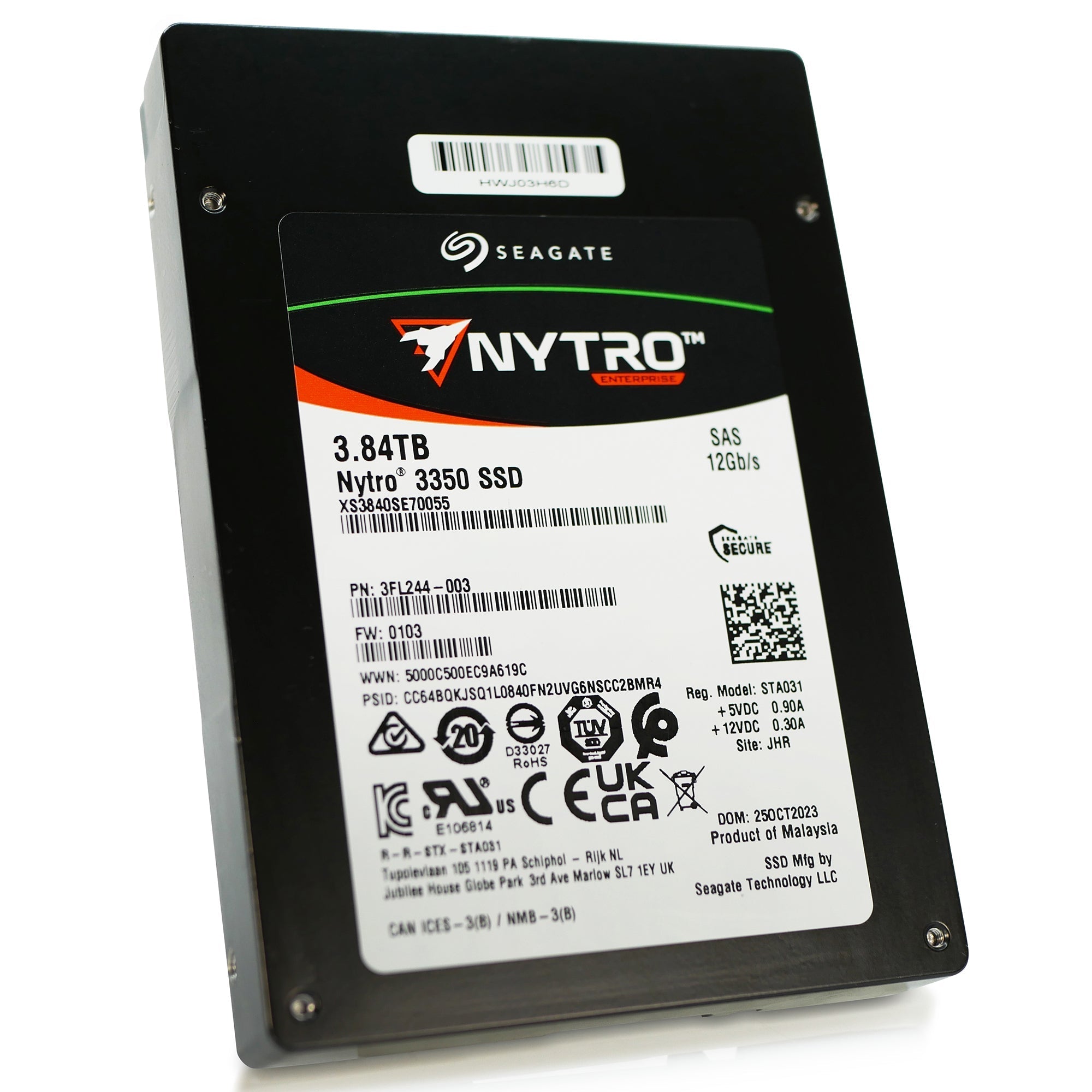 Seagate Nytro 3350 XS3840SE70055 3.84TB 1 DWPD SAS 12Gb/s 3D TLC 2.5in Solid State Drive