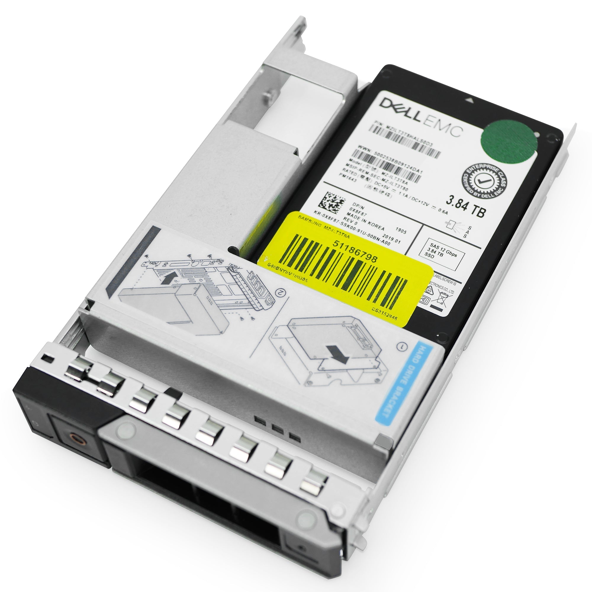 Dell G14 0X8F87 3.84TB 1 DWPD SAS 12Gb/s 3D TLC Hybrid 3.5in Refurbished SSD