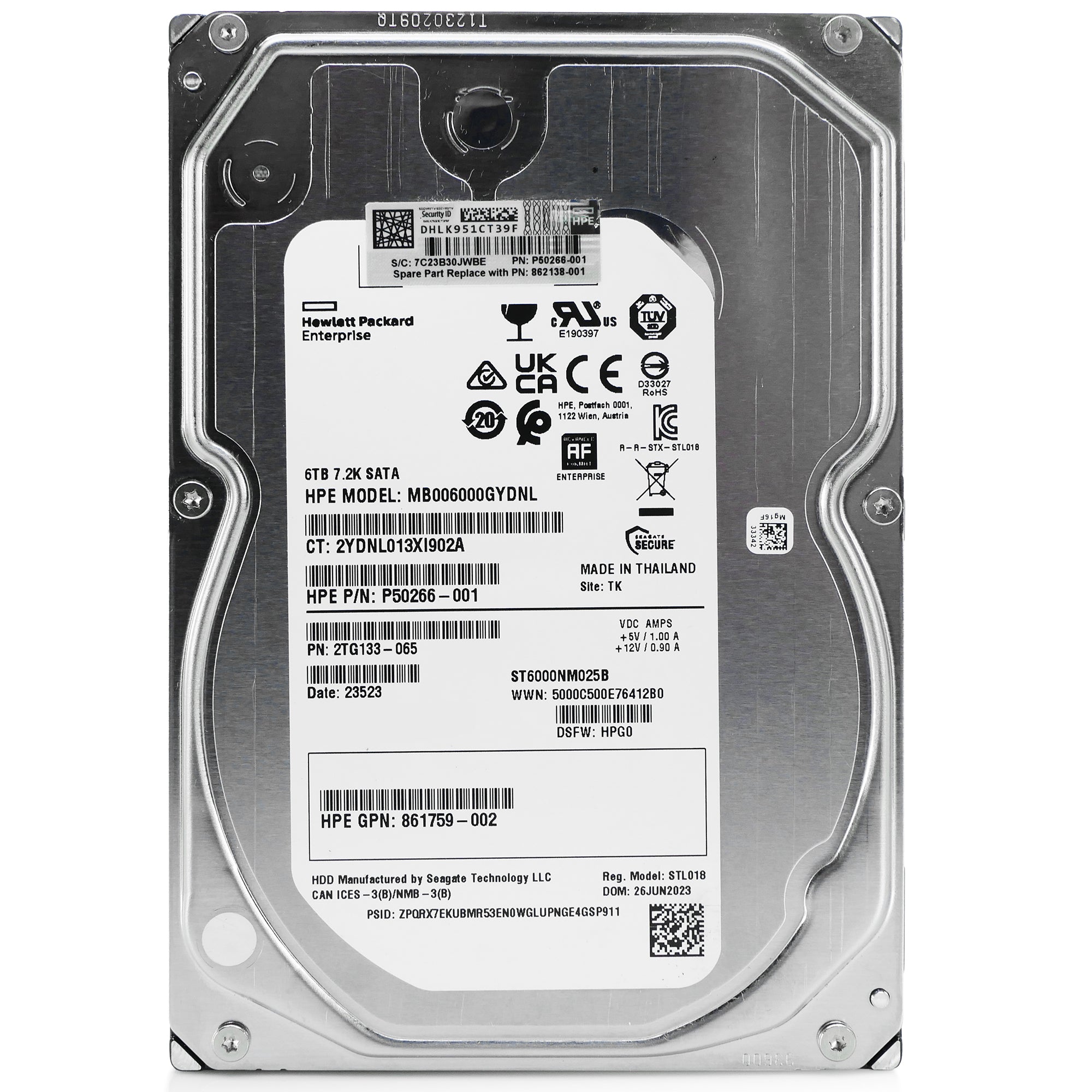 HP/Seagate Exos 7E8 ST6000NM025B 6TB 7.2K RPM SATA 6Gb/s 512e 3.5in Refurbished HDD