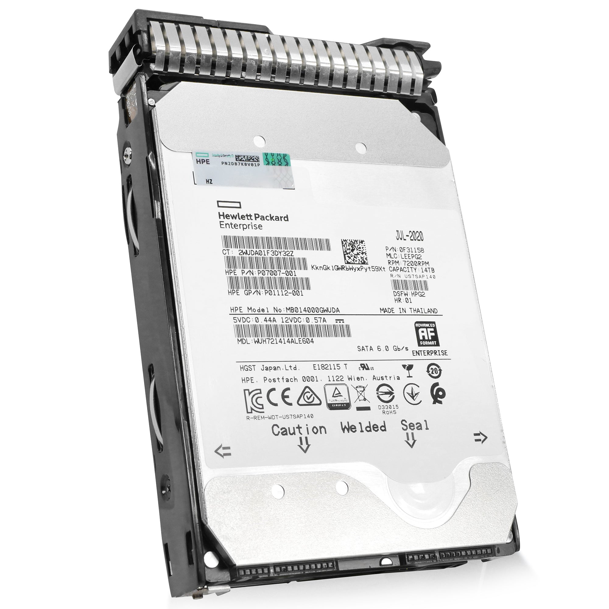 HP Generation 8 MB014000GWUDA P07007-001 14TB 7.2K RPM SATA 6Gb/s 512e 3.5in Refurbished HDD
