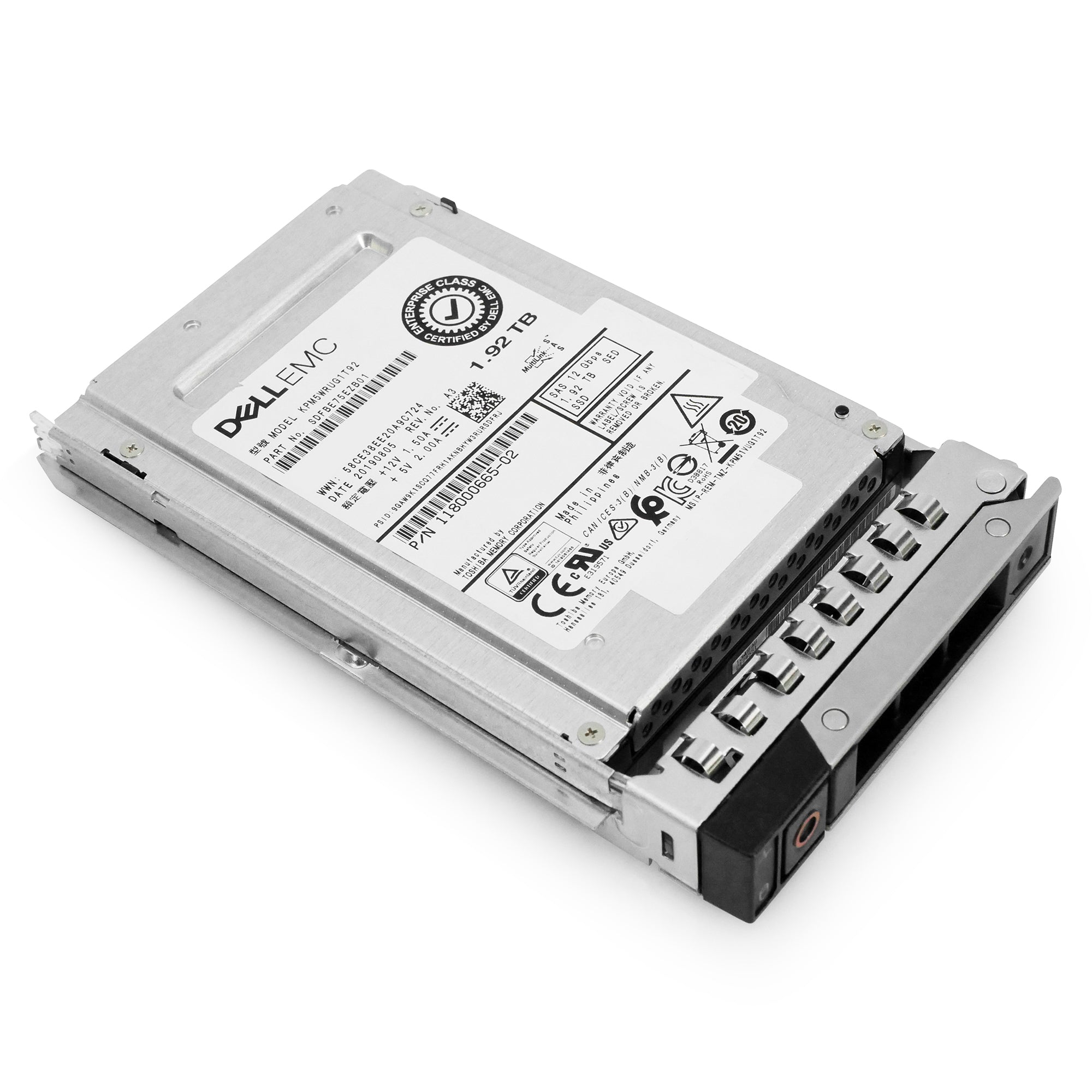 Dell G14 118000665-02 1.92TB 1 DWPD SAS 12Gb/s 3D TLC 2.5in Recertified Solid State Drive