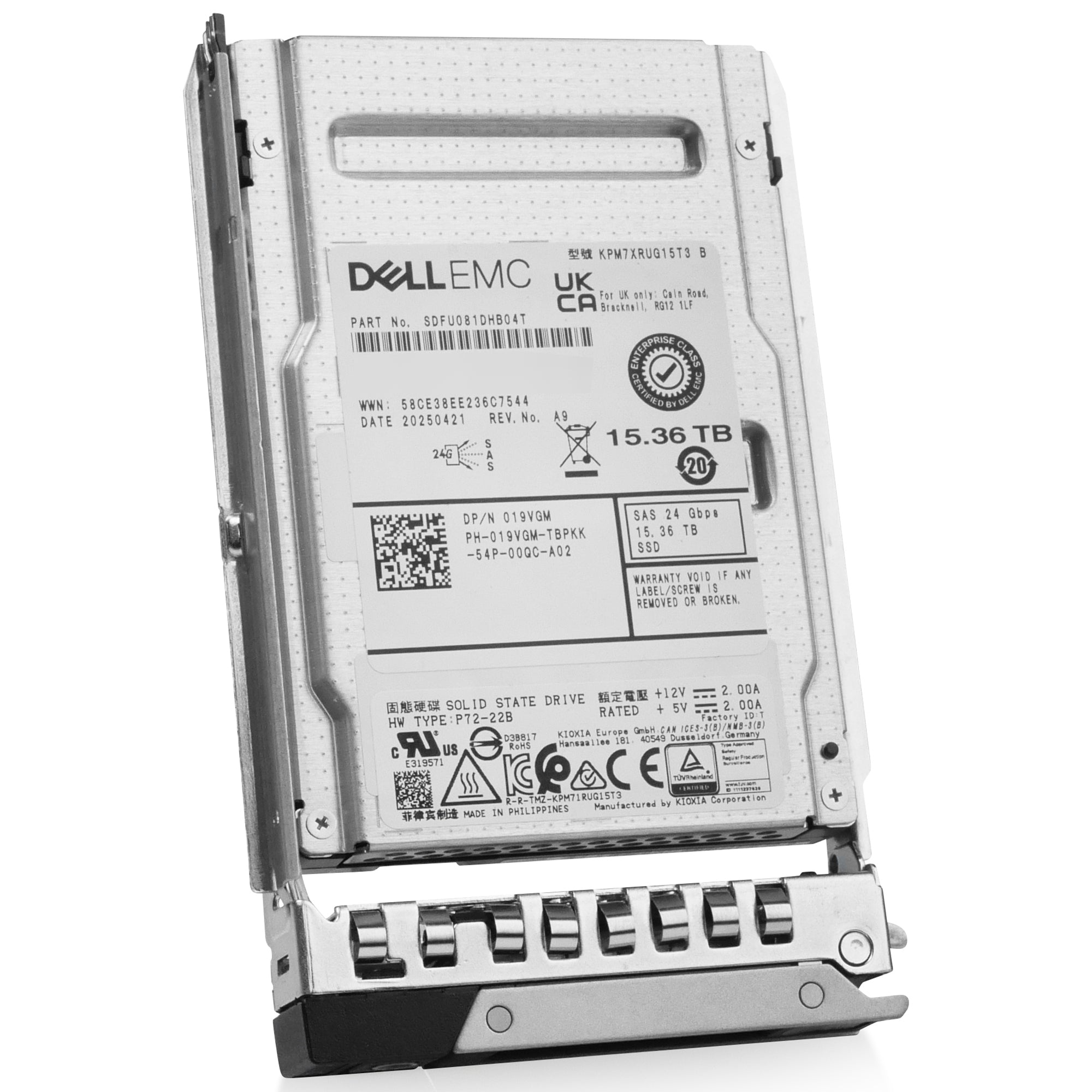 Dell G14 400-ANUC 15.36TB 1 DWPD SAS-4 24Gb/s Read Intensive 3D TLC 2.5in Solid State Drive