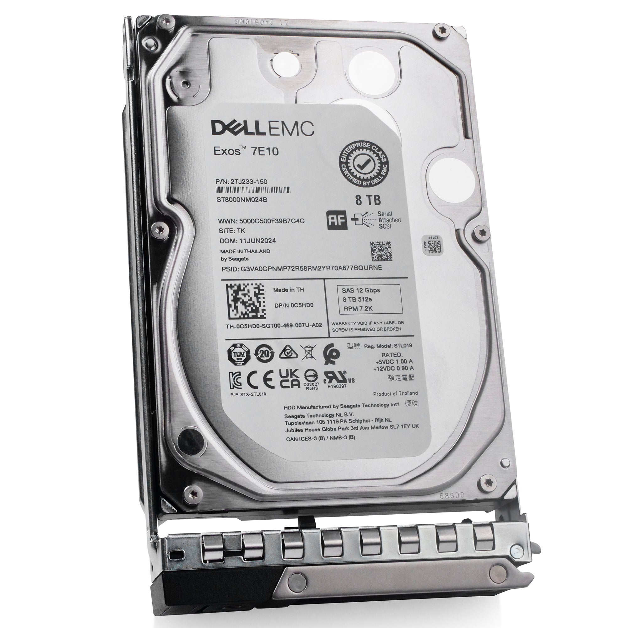 Dell G14 08C1GG 8TB 7.2K RPM SAS 12Gb/s 512e 3.5in Hard Drive