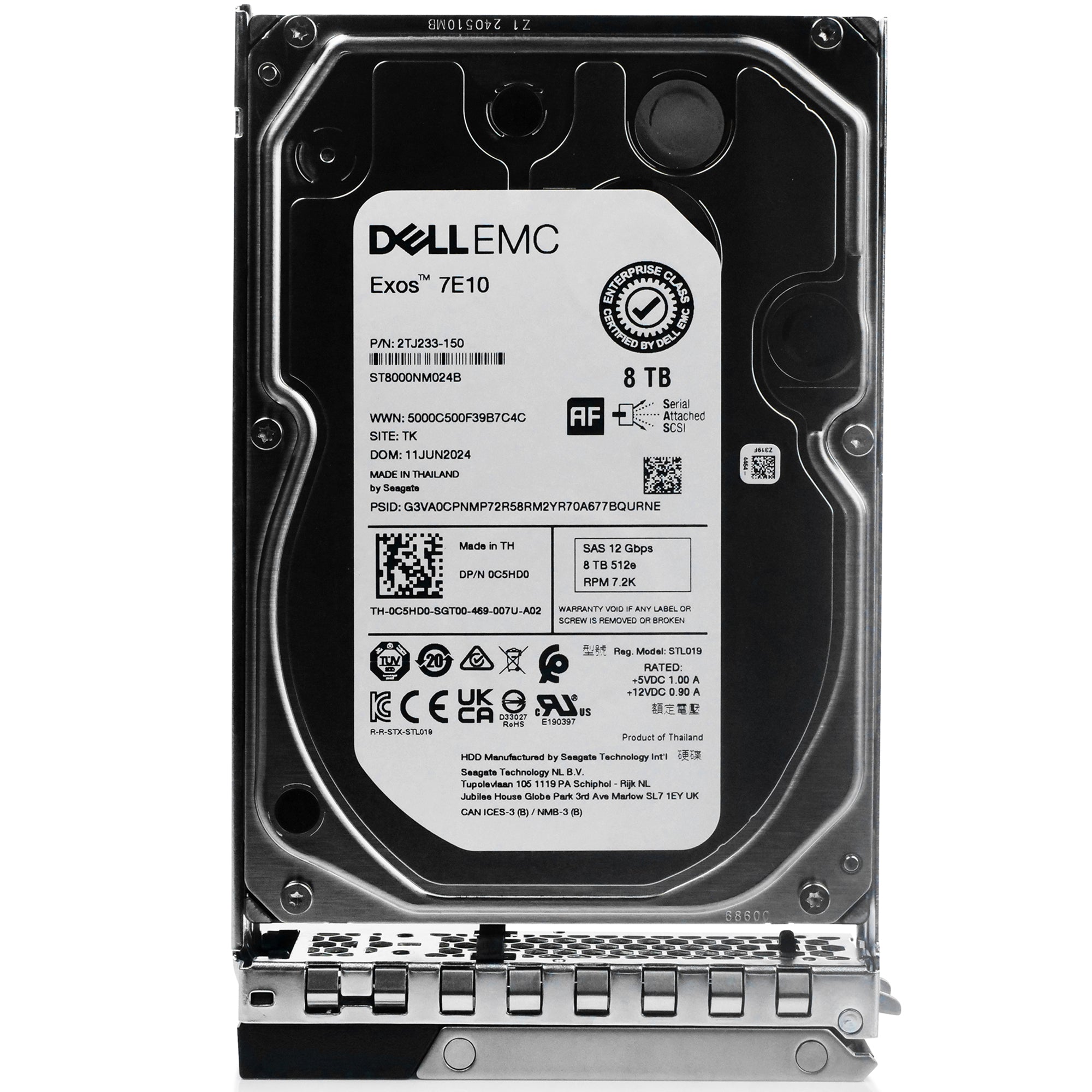 Dell G14 04T5CX 8TB 7.2K RPM SAS 12Gb/s 512e 3.5in Hard Drive