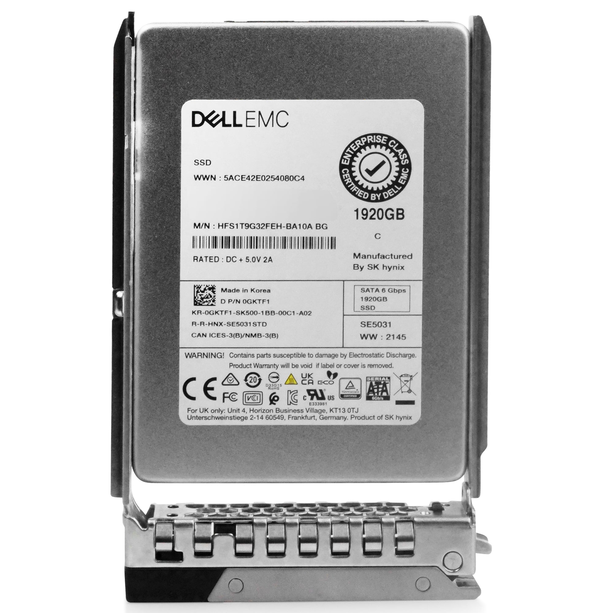 Dell G14 400-BHKL 1.92TB 3 DWPD SATA 6Gb/s Mixed-Use 3D TLC 2.5in Refurbished SSD