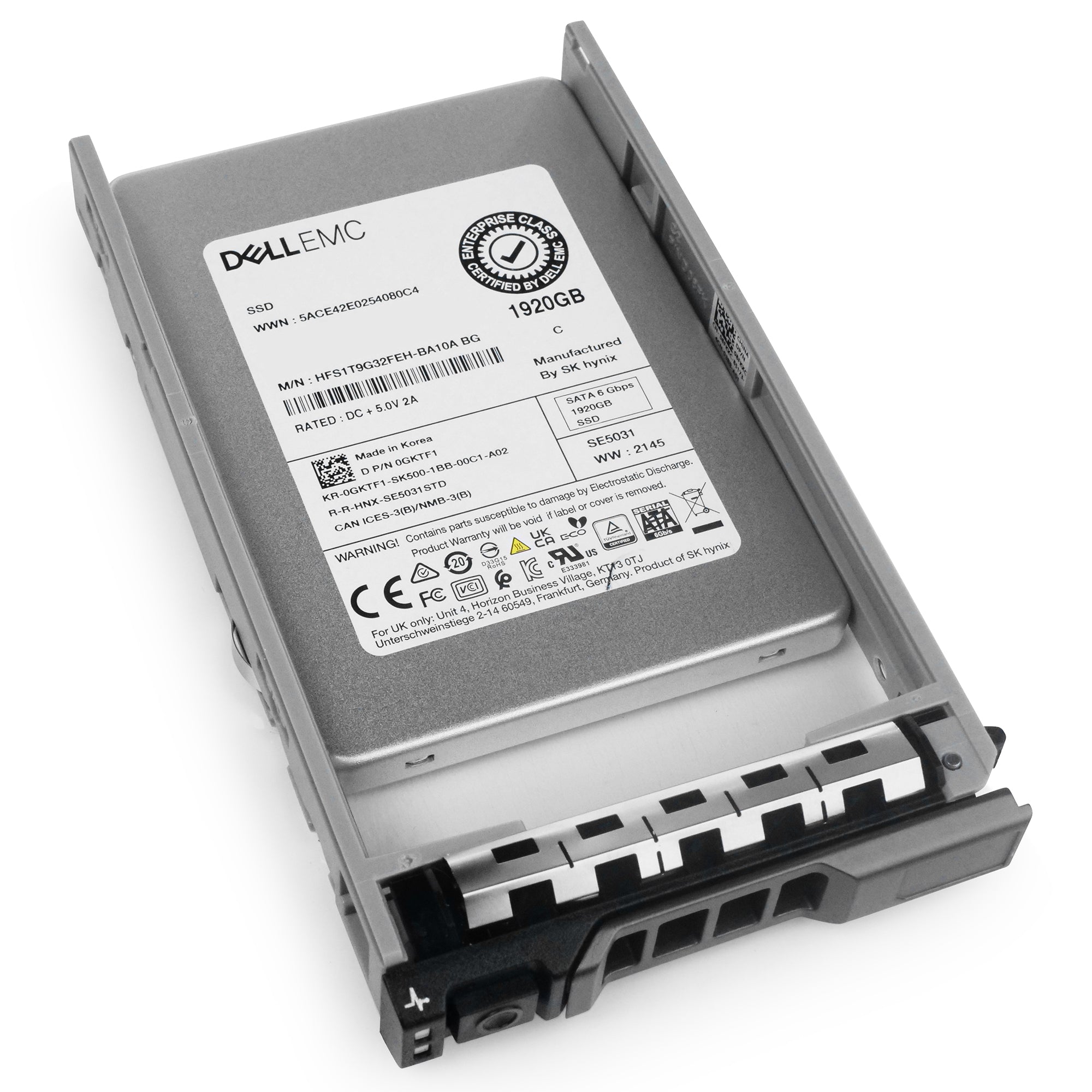 Dell G13 400-AMIW 1.92TB 3 DWPD SATA 6Gb/s Mixed Use 3D TLC 2.5in Refurbished SSD