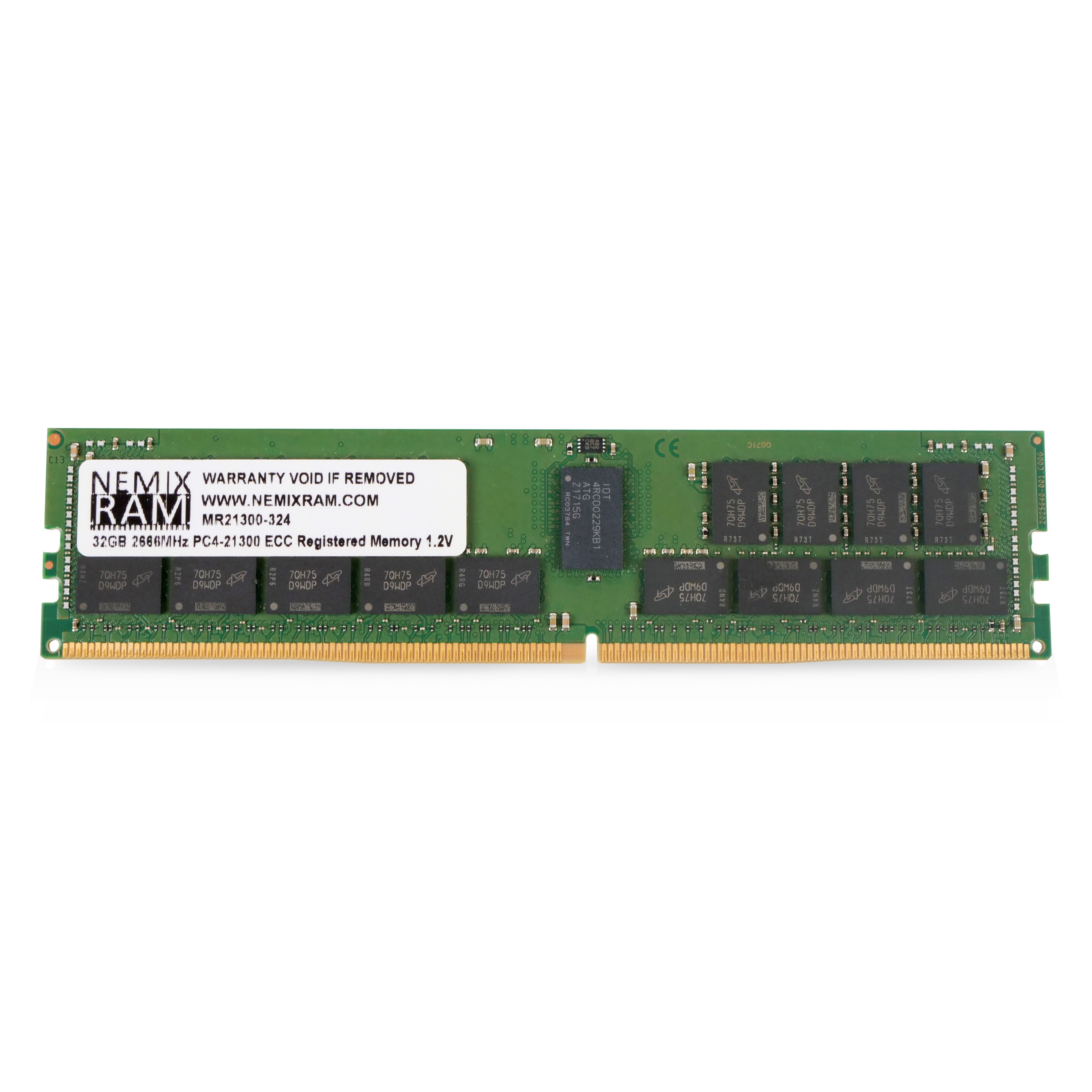 NEMIX RAM MR21300-324 32GB DDR4 2666MHz RDIMM 2Rx4 ECC Server RAM (PC4-21300) Seller Refurbished