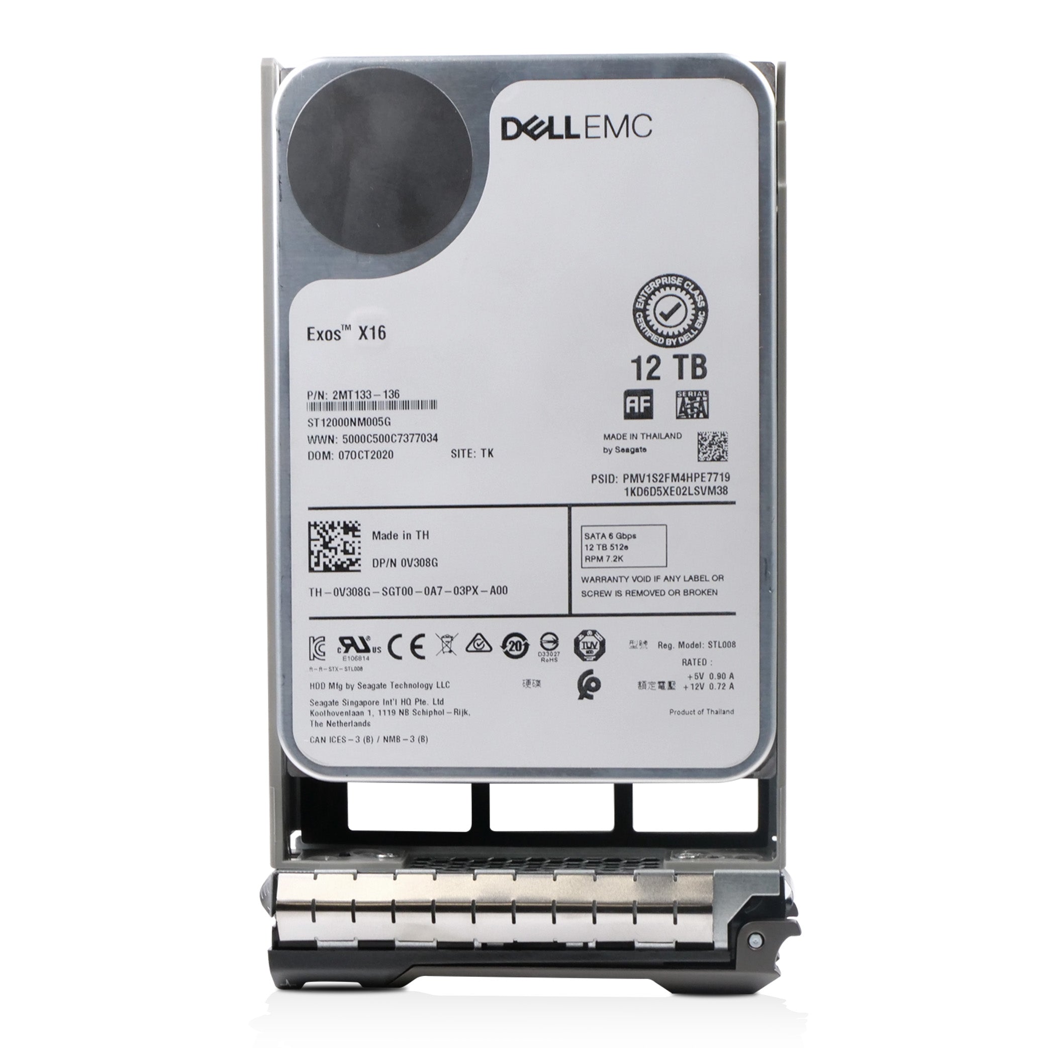Dell G13 0V308G 12TB 7.2K RPM SATA 6Gb/s 512e 3.5in Refurbished HDD