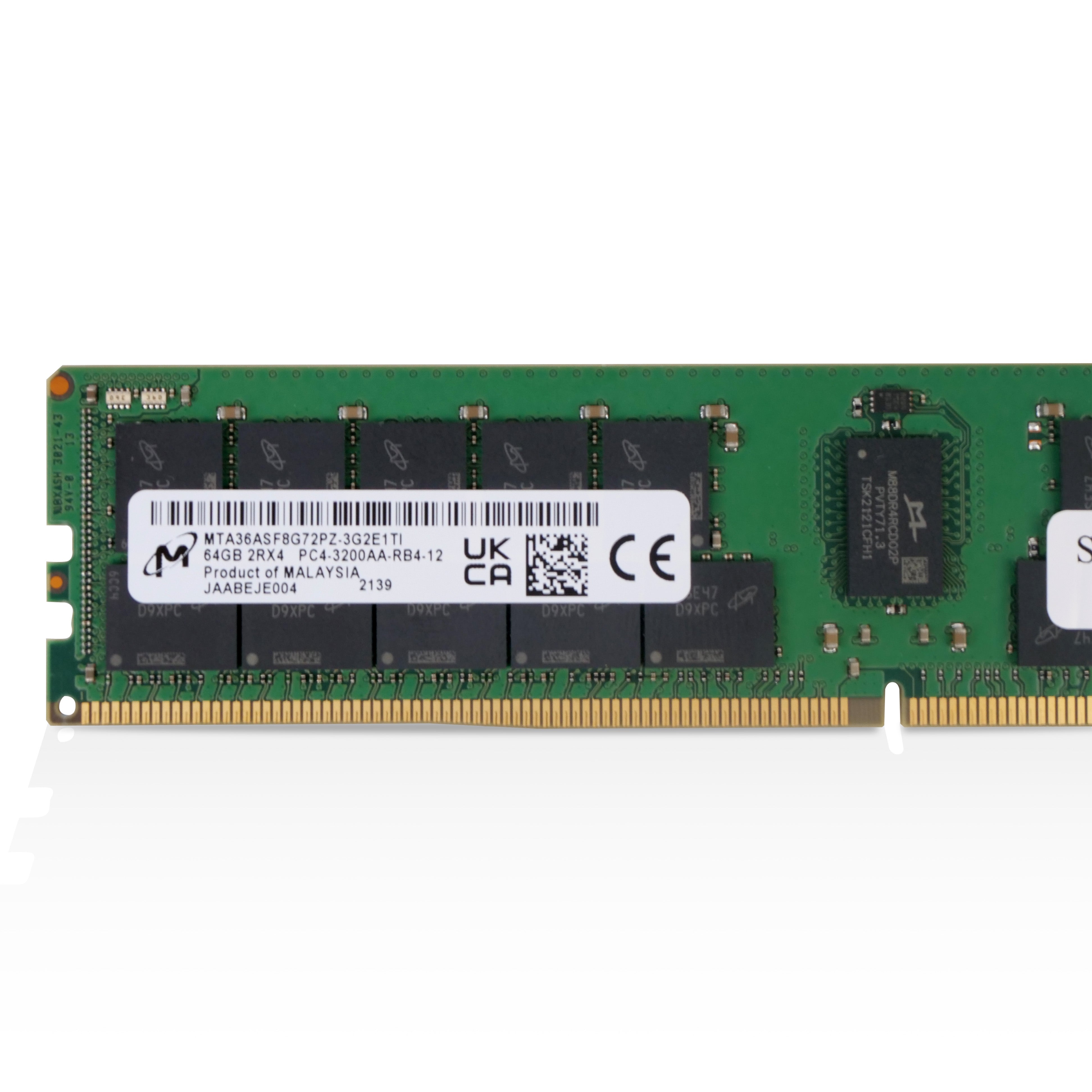 Micron/SUPERMICRO MTA36ASF8G72PZ-3G2 64GB DDR4 3200MHz RDIMM ECC Server RAM (PC4-3200AA) Seller Refurbished