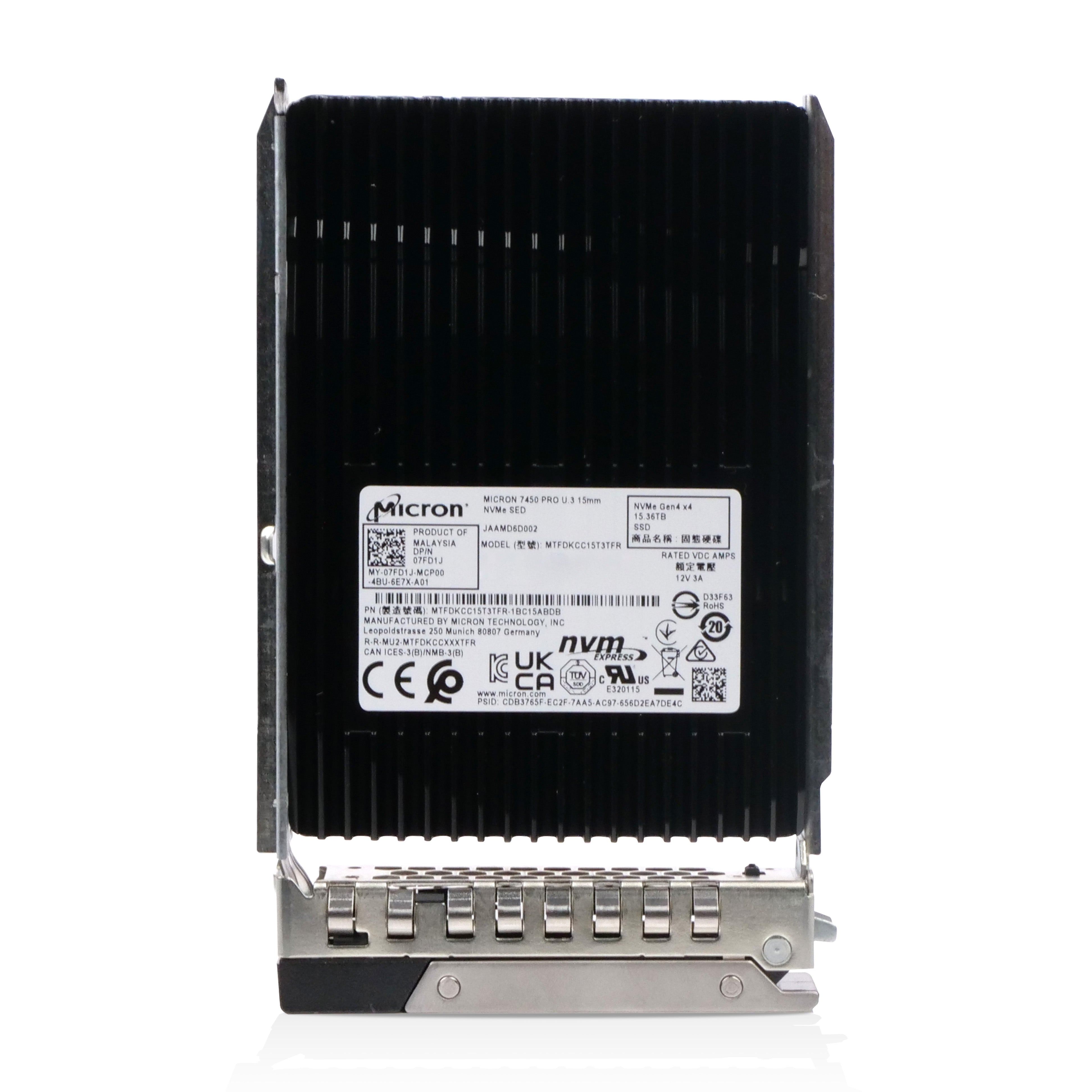 Dell G14 7FD1J 15.36TB 1 DWPD PCIe Gen 4.0 x4 8GB/s Read-Intensive 3D TLC U.3 NVMe 2.5in SSD