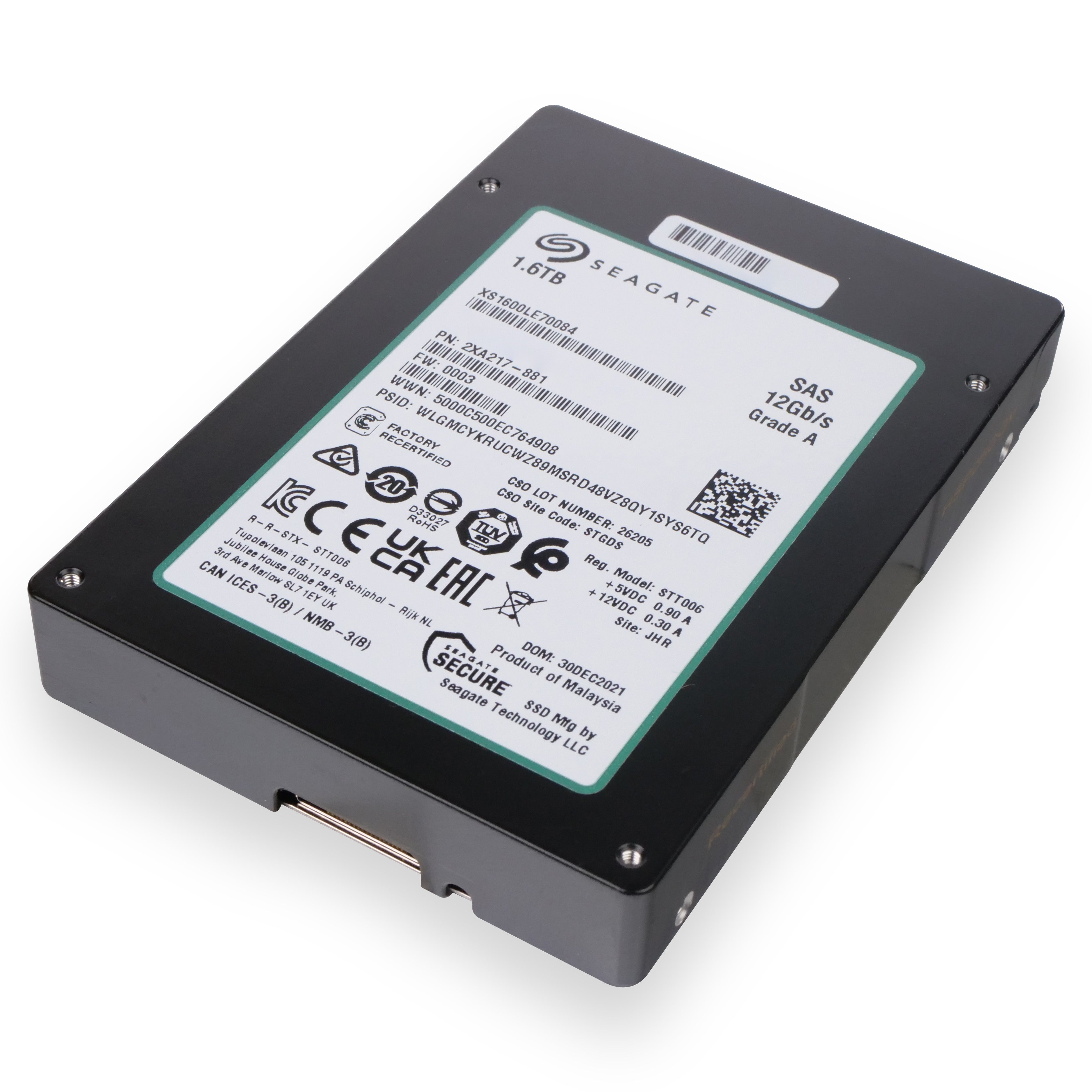 Seagate Nytro 3532 XS1600LE70084 1.6 TB 3 DWPD SAS 12Gb/s 3D eTLC 2.5in Recertified SSD