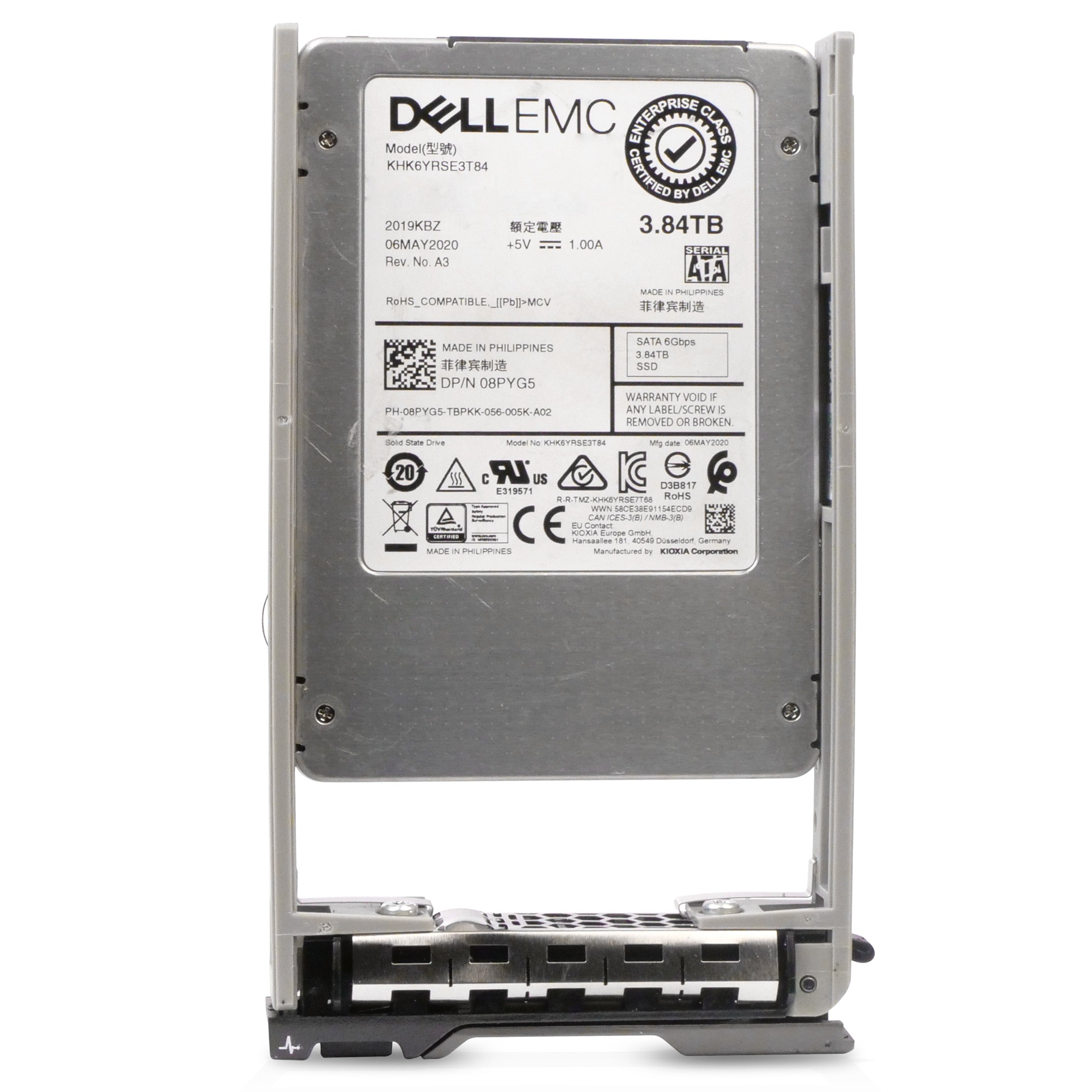 Dell G13 08PYG5 3.84TB 1 DWPD SATA 6Gb/s 3D TLC 2.5in Refurbished SSD