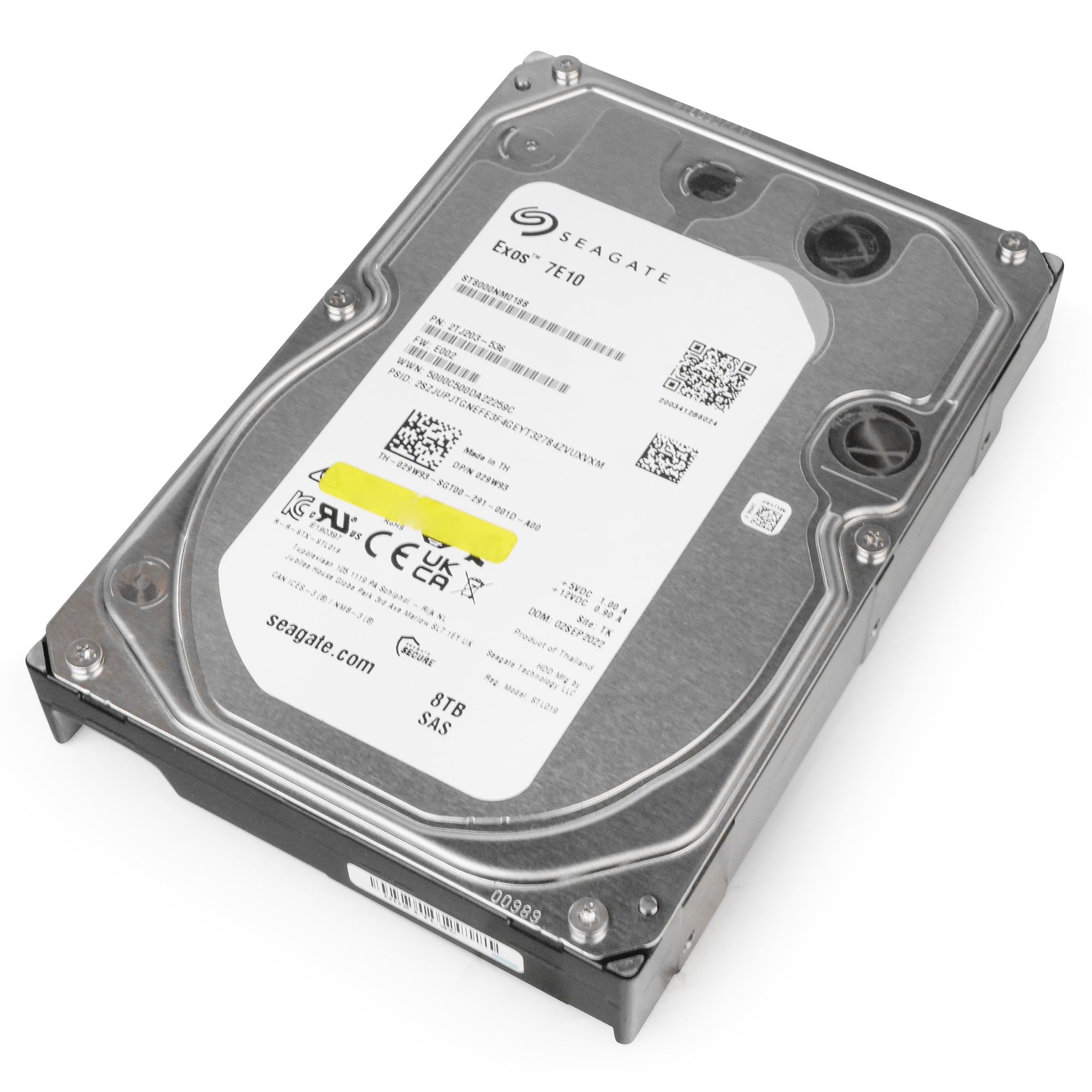 Dell/Seagate Exos 7E10 ST000NM108B 8TB 7.2K RPM SAS 12Gb/s 512e 256MB 3.5in HDD