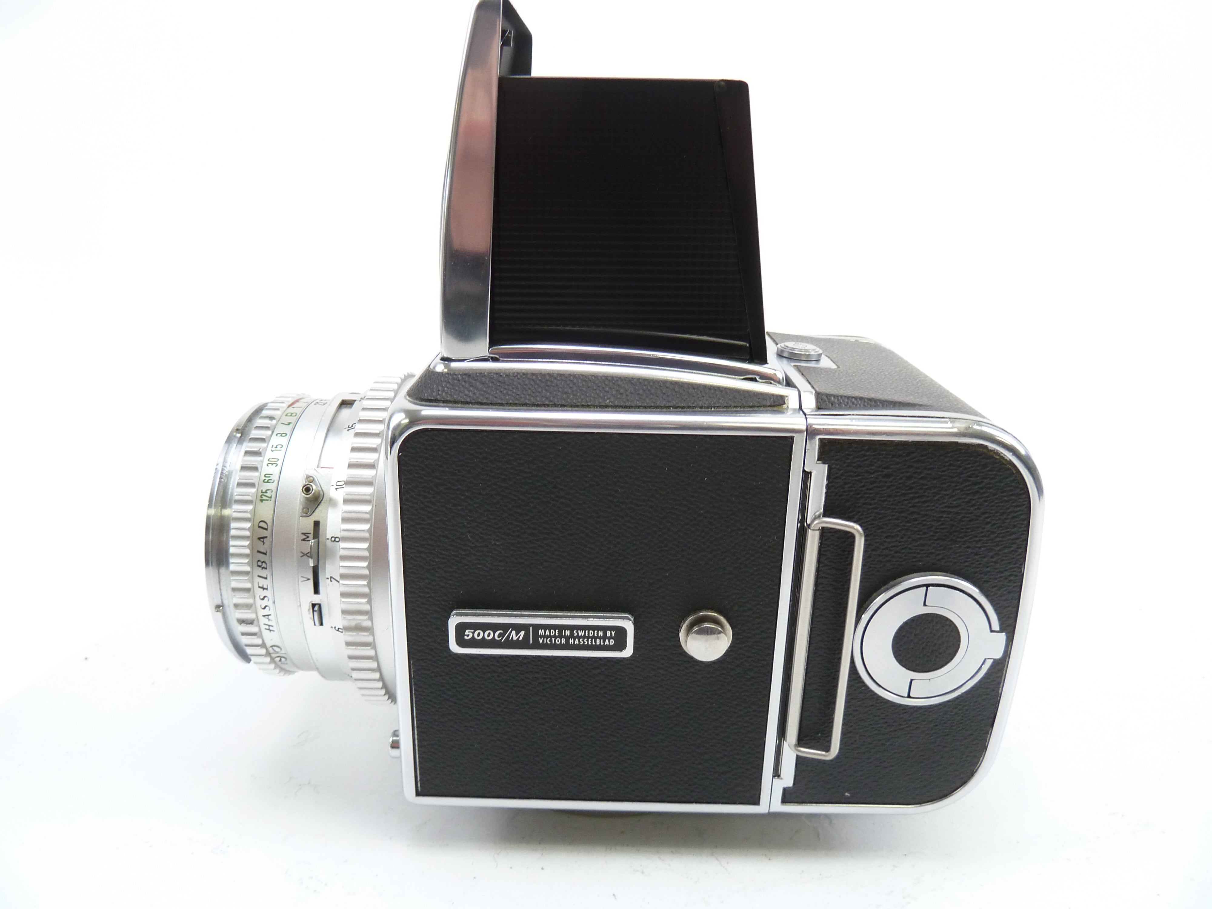 Hasselblad 500C/M Camera Outfit with 80MM F2.8 Lens, 120 Film Back,, and WLF