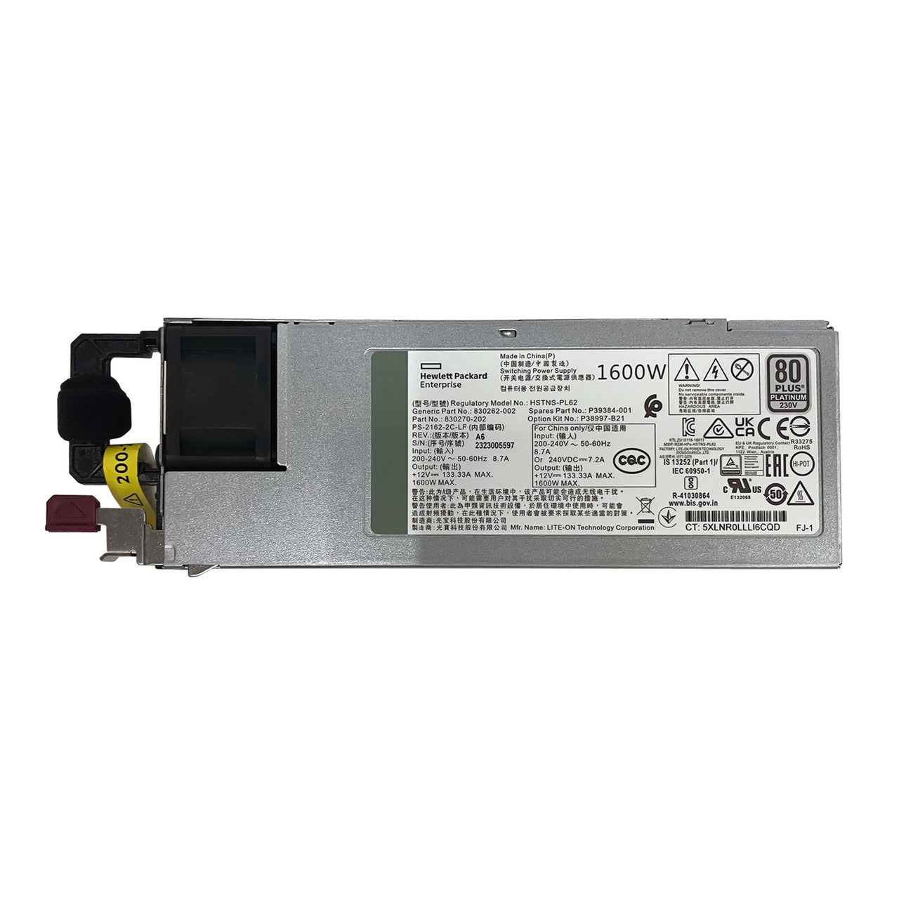 HPe P39384-001 1600W FS Platinum Low Halogen Power Supply P38997-B21