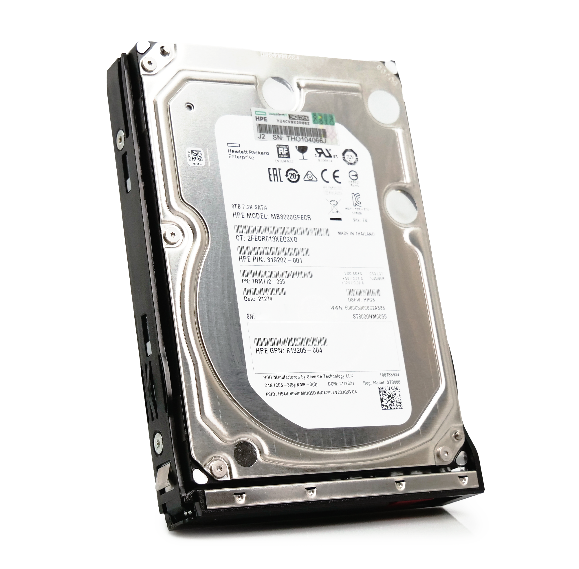 HP Generation 10 819200-001 8TB 7.2K RPM SATA 6Gb/s 512e 3.5in Refurbished HDD