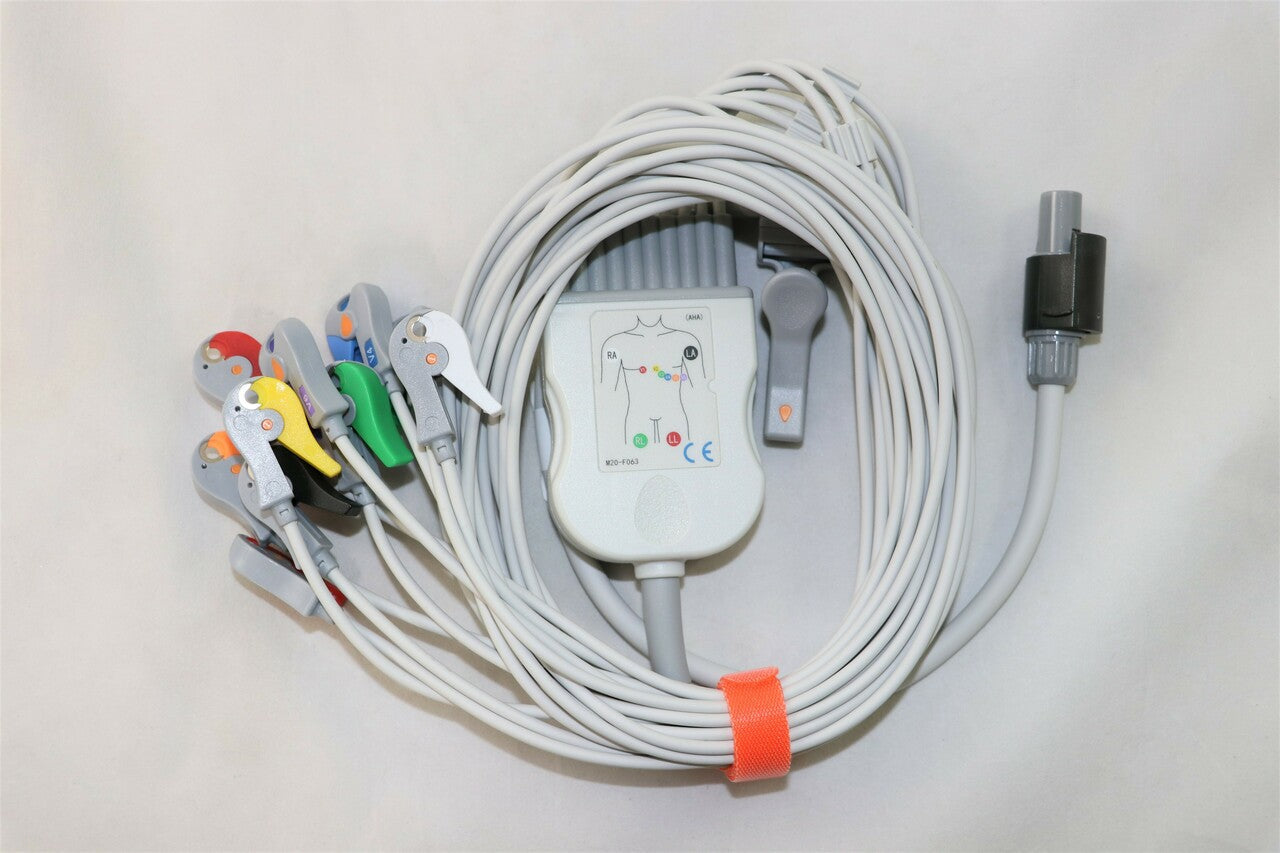 10-lead EKG Stress Cable with Grabber Lead Ends - Generic (SE-PC-AHA-Clip