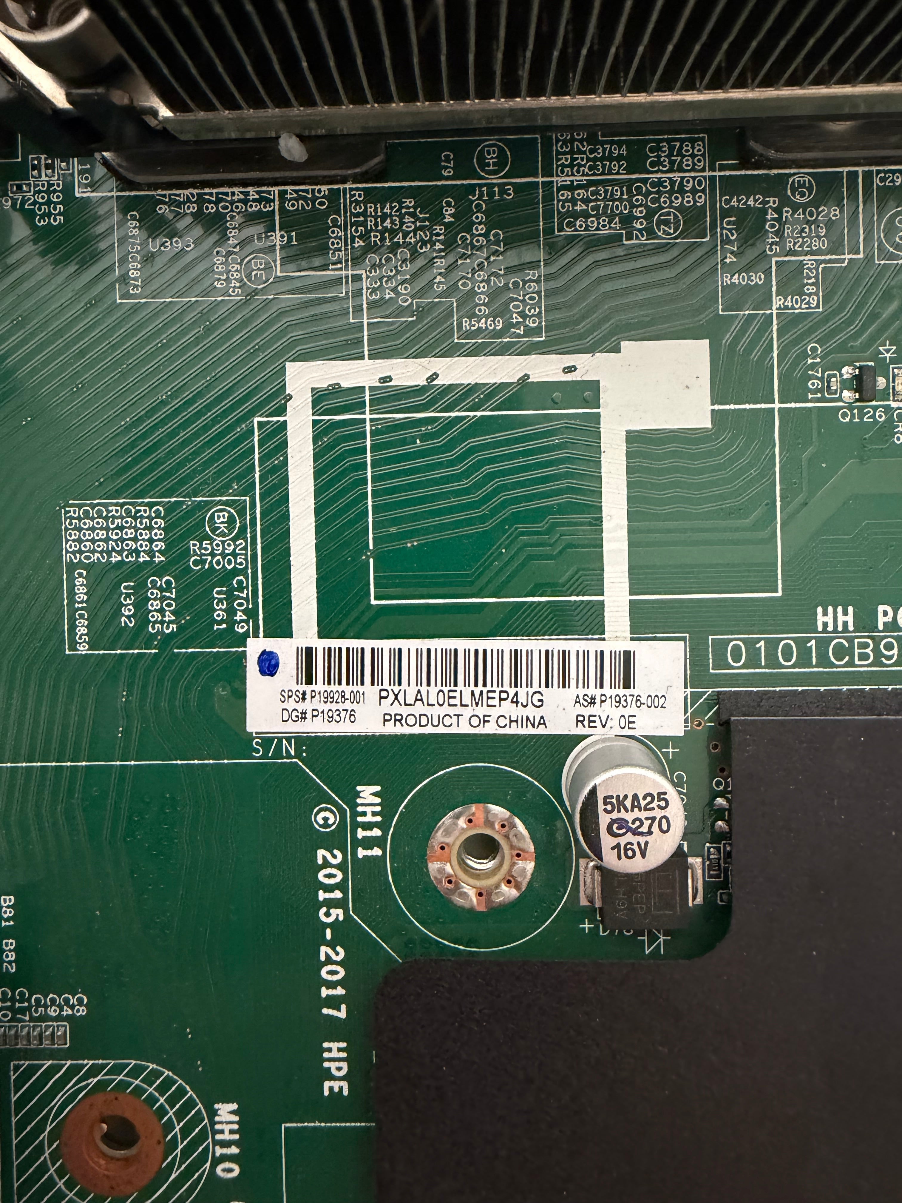 HPE P19376-002 - DL380 Gen10 System Board Label Detail | Alo Tech Solutions
