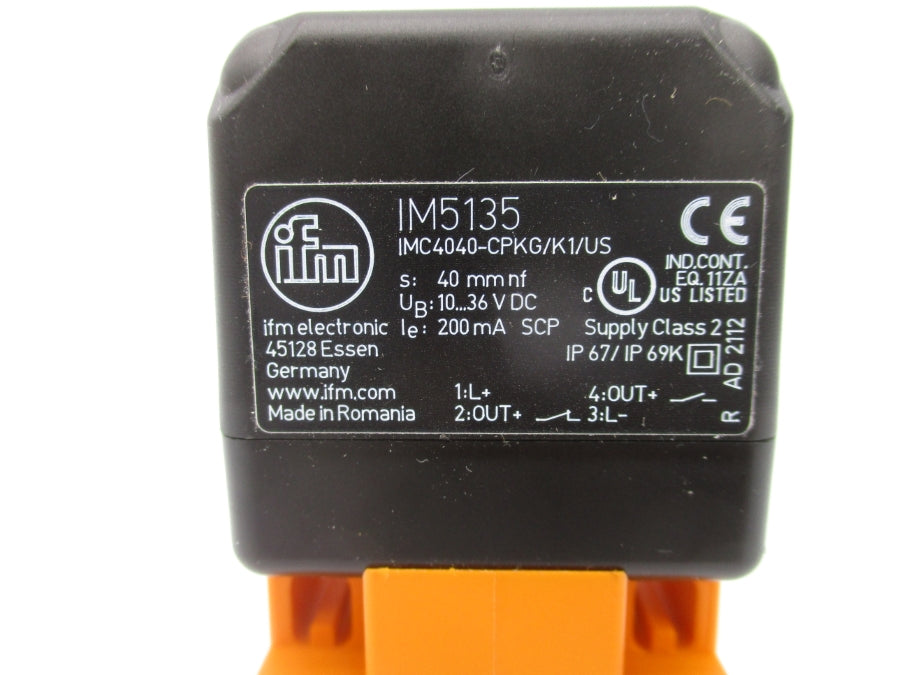 IFM EFECTOR IM5135 IMC4040-CPKG/K1/US-100-DPS 10-36VDC NSMP
