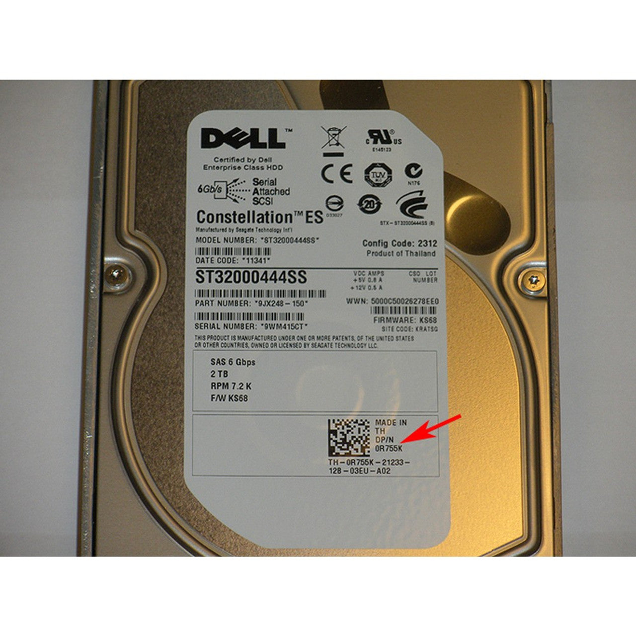 Dell R755K Hard Drive SAS 3.5in