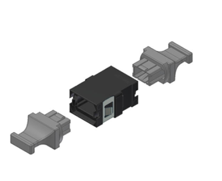 US Conec MTP®-8/12/24 Fiber Optic Adapter/Coupler, Black, Standard/SC Footprint, Reduced Flange,