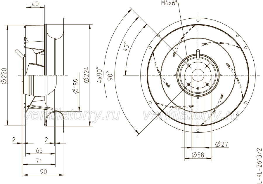 RH22V-2EP.WA.1R ZIEHL-ABEGG centrifugal fan 230V High Efficiency Quiet Cooling Solution