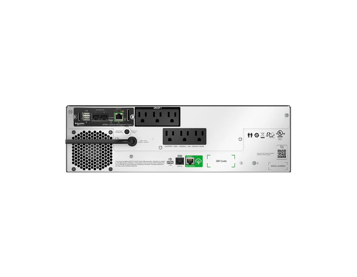 APC SMTL1500RM3UCNC - Smart-UPS 1500VA Lithium-Ion Rackmount 3U UPS