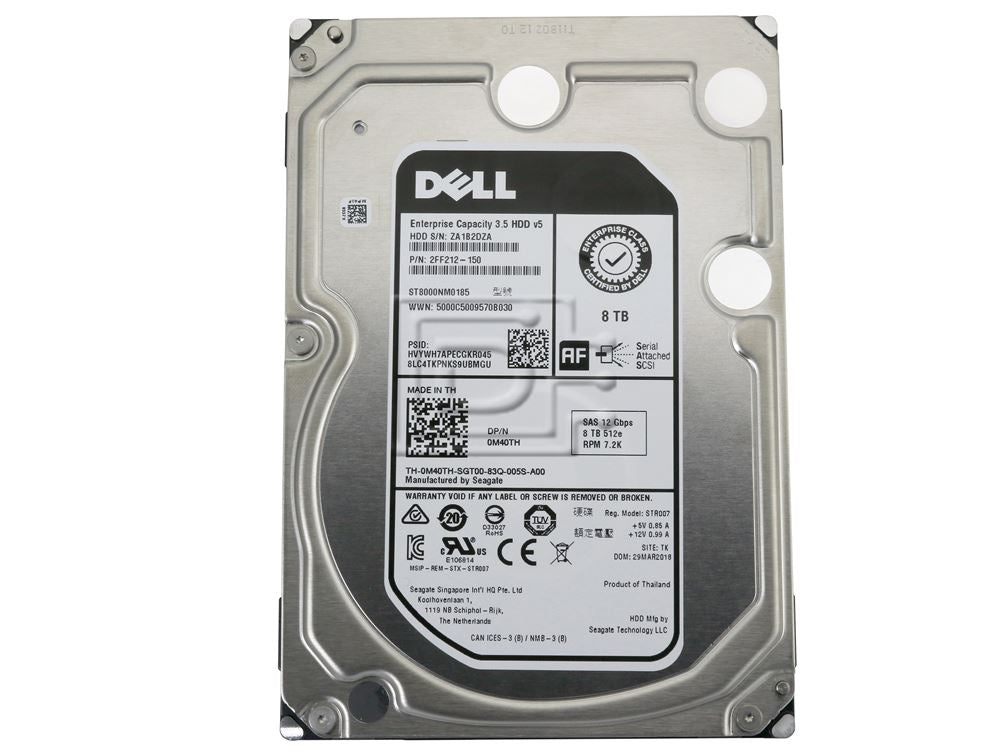 Seagate ST8000NM0185 2FF212-150 M40TH 0M40TH VFP4M 0VFP4M Dell 8TB SAS Hard Drives ME4 Image 2 image