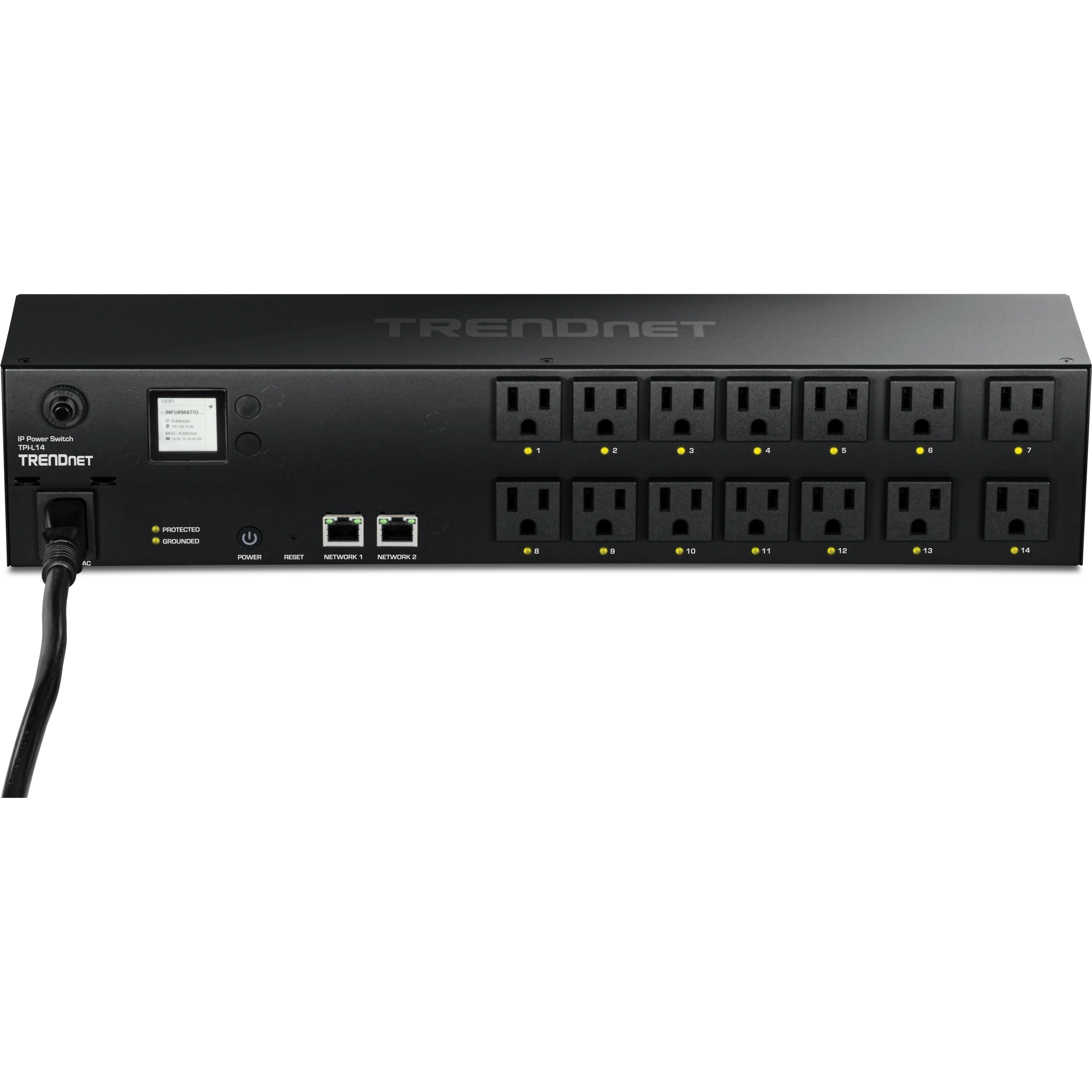 TRENDnet TPI-L14 14-Outlet Managed 2U Rackmount Switched Power Distribution Unit
