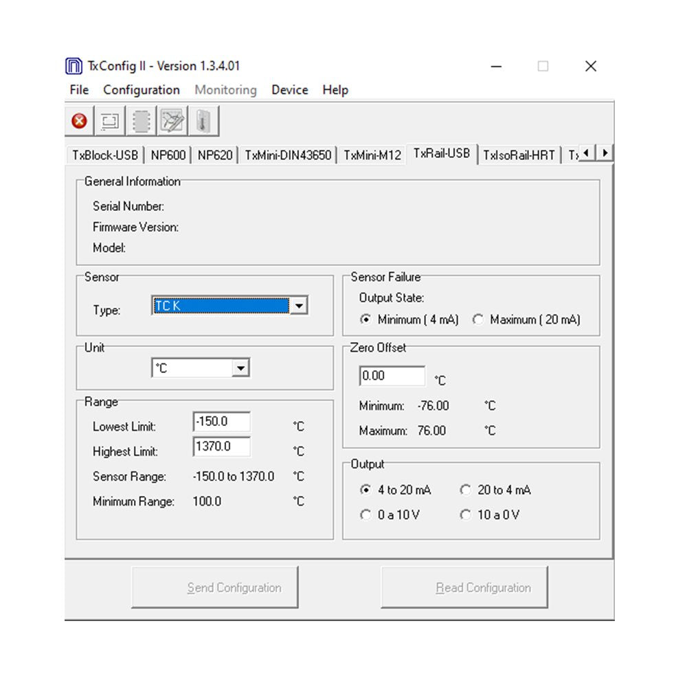 TxRail-USB - Software Configurable DIN Rail Temperature Transmitter