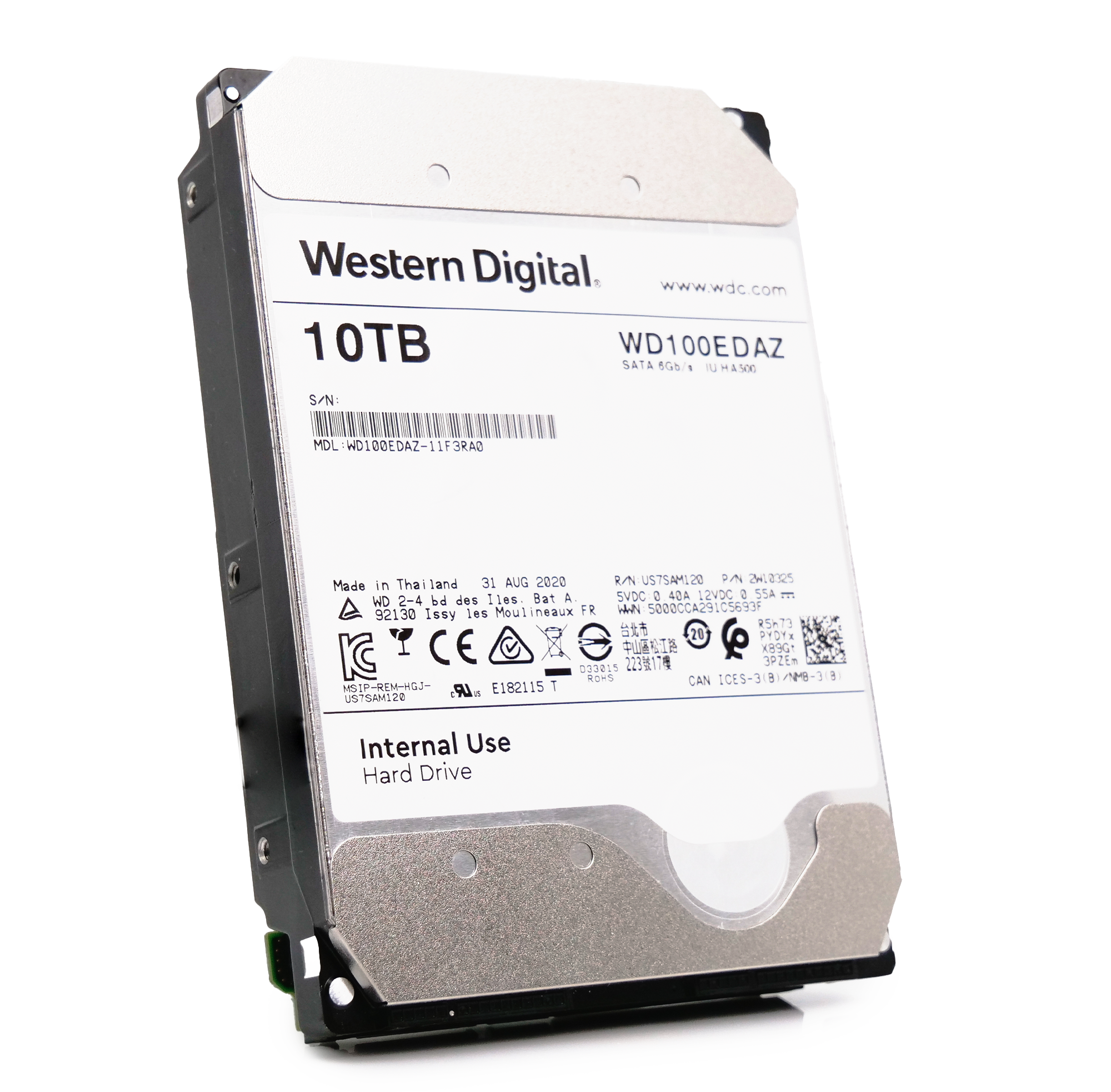 Western Digital WD100EDAZ-11F3RA0 10TB 5.4K RPM SATA 6Gb/s 512e 3.5in Refurbished HDD