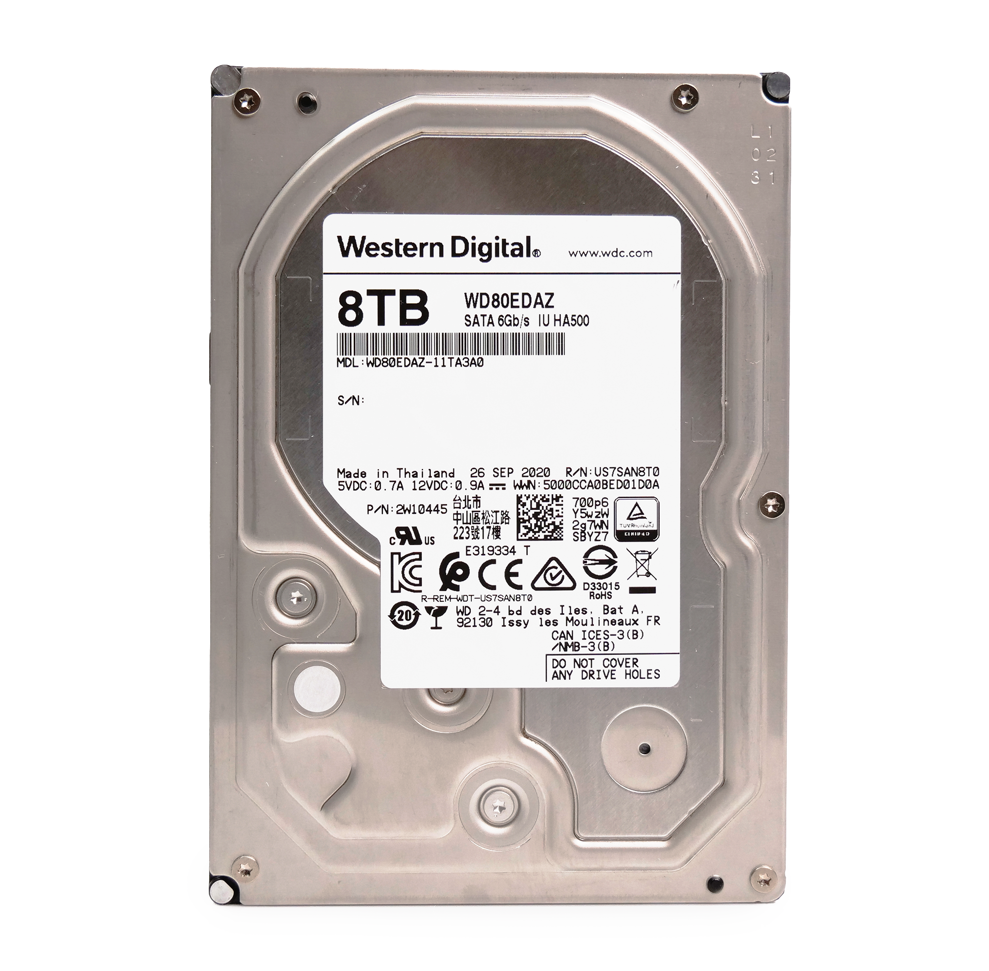 Western Digital WD80EDAZ-11TA3A0 8TB 5.4K RPM SATA 6Gb/s 512e 3.5in Refurbished HDD
