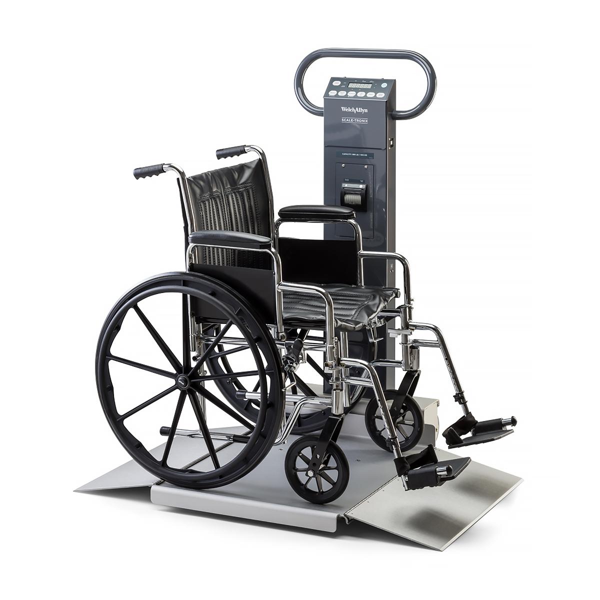 Scale-Tronix Oversized Wheelchair Scale. 28"W x 32"D Platform. Cord Adapter, kg