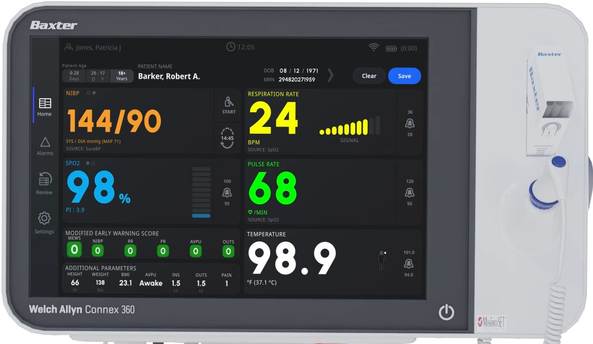Baxter Connex 360 Vital Signs Monitor w/ Nellcor SpO2, WiFi
