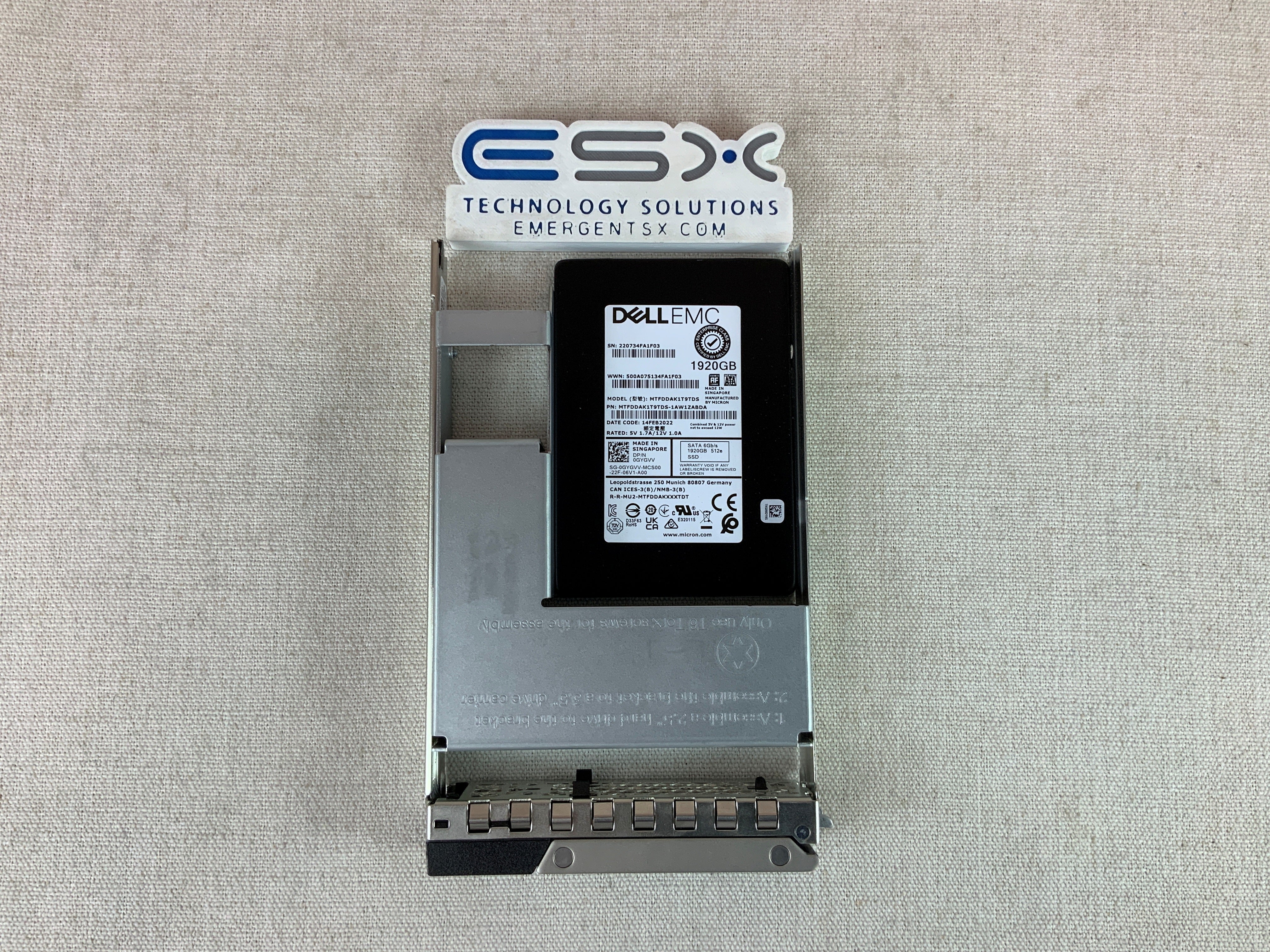 Dell GYGVV 1.92TB 6Gb/s 2.5" SATA SSD 5300 Pro MTFDDAK1T9TDS - 100% health