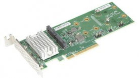 Supermicro AOC-SLG4-2H8M2 2xHybrid Gen4 NVMe SATA M.2 RAID 0 1 Carrier
