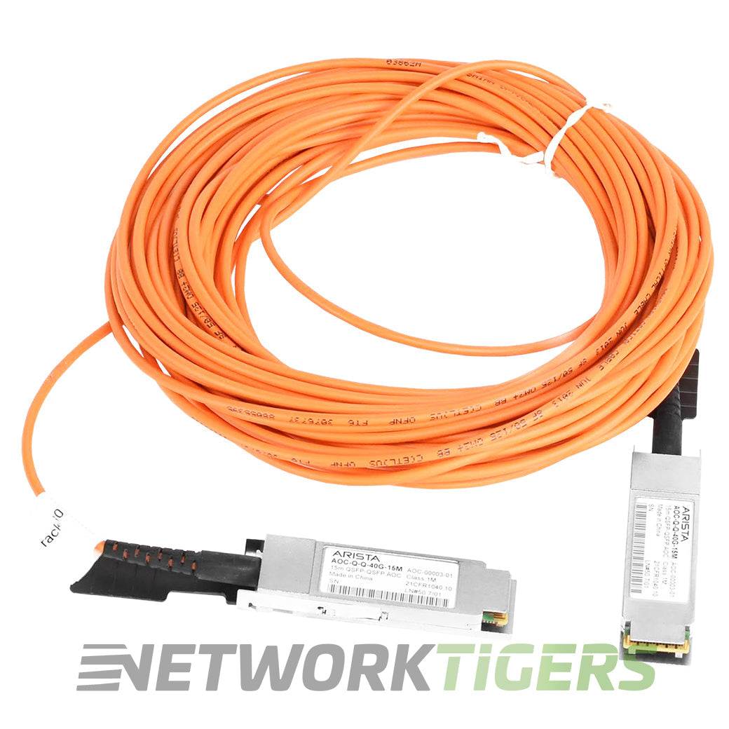NEW Arista AOC-Q-Q-40G-15M 15m 40 Gigabit QSFP+ to QSFP+ Active Optical Cable