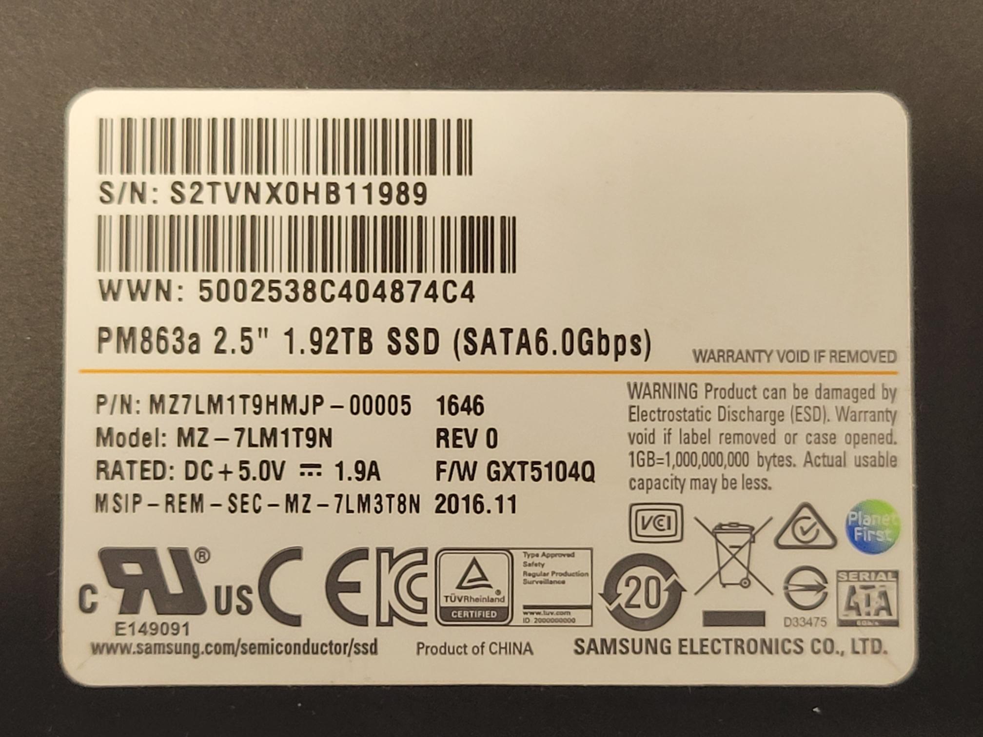 Nimble Storage 1.92TB 6Gb/s 2.5" SATA SSD CS/AF/HF | Q8F87A | SP-SSD-1920GB-DFC