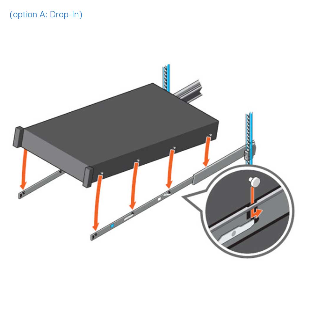 Dell B25 Drop-In/Stab-In Generic Tool-Less 4-Post Rail Kit | JWD3J