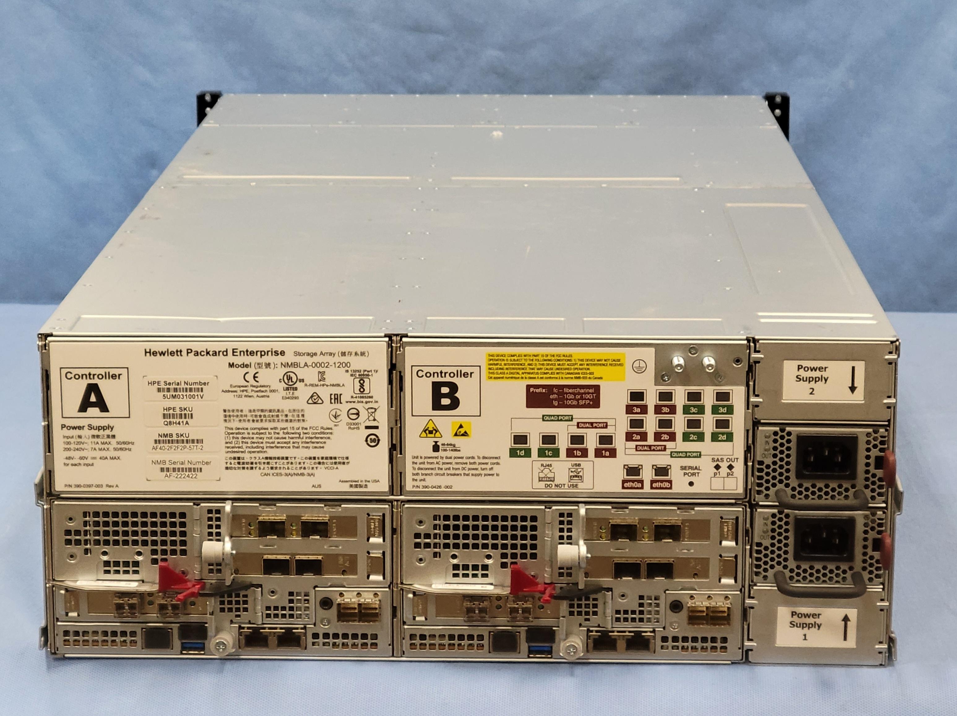 HP Nimble Storage AF40-46TB | 24 x 1.92TB SSD| 10Gbe