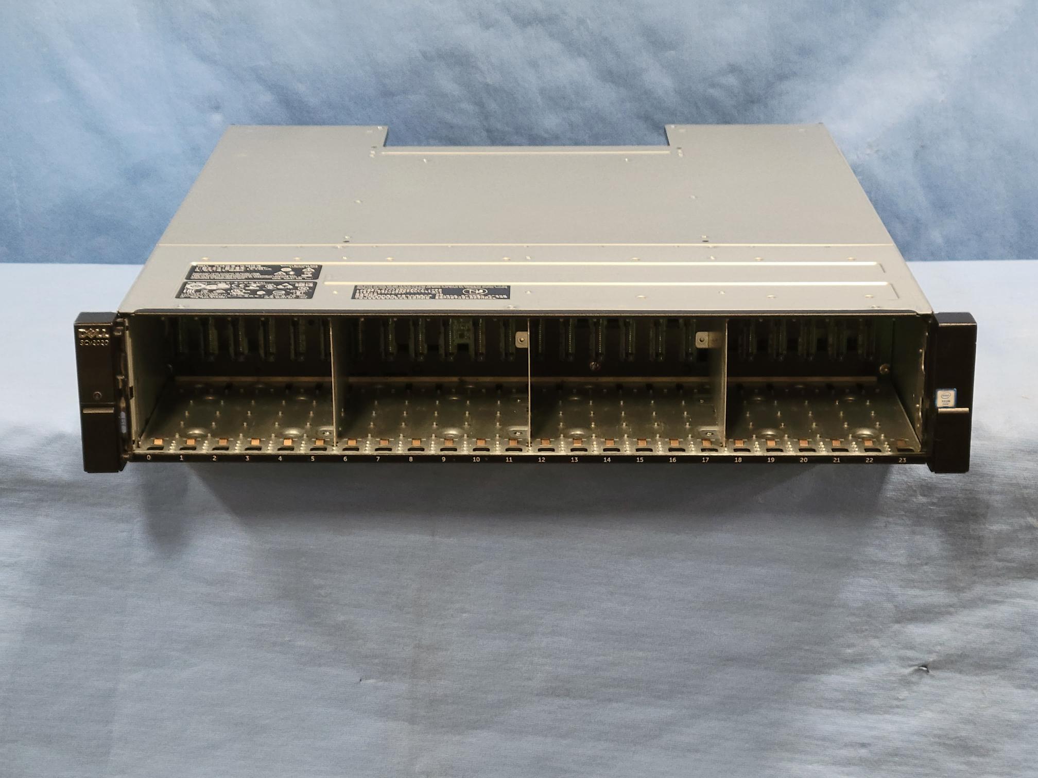 Compellent SCv2020 2U Storage Array - 24x 480GB SSD, 2x 12G-SAS-4 Controller