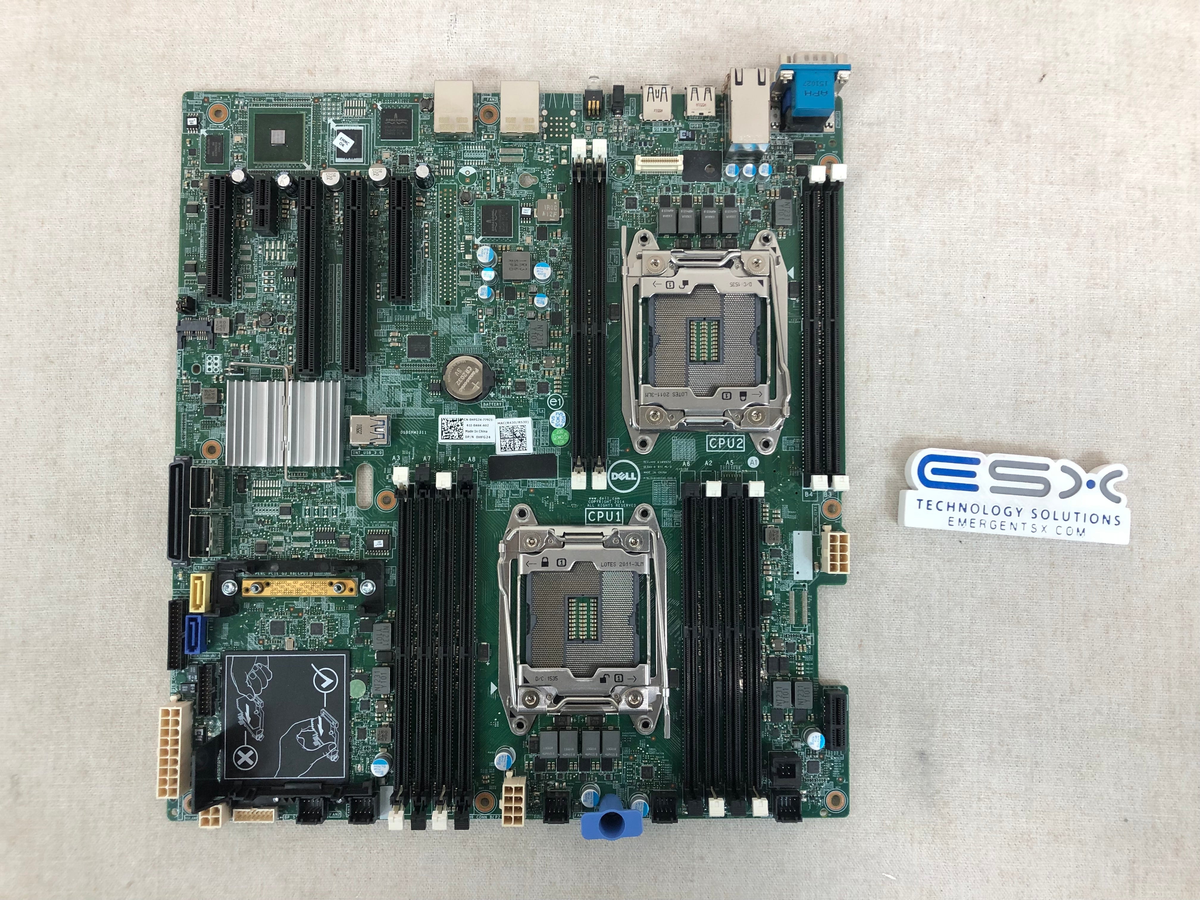 Dell 3XKDV PowerEdge R430 R530 Server V2 System Motherboard w/ 2 Heatsinks