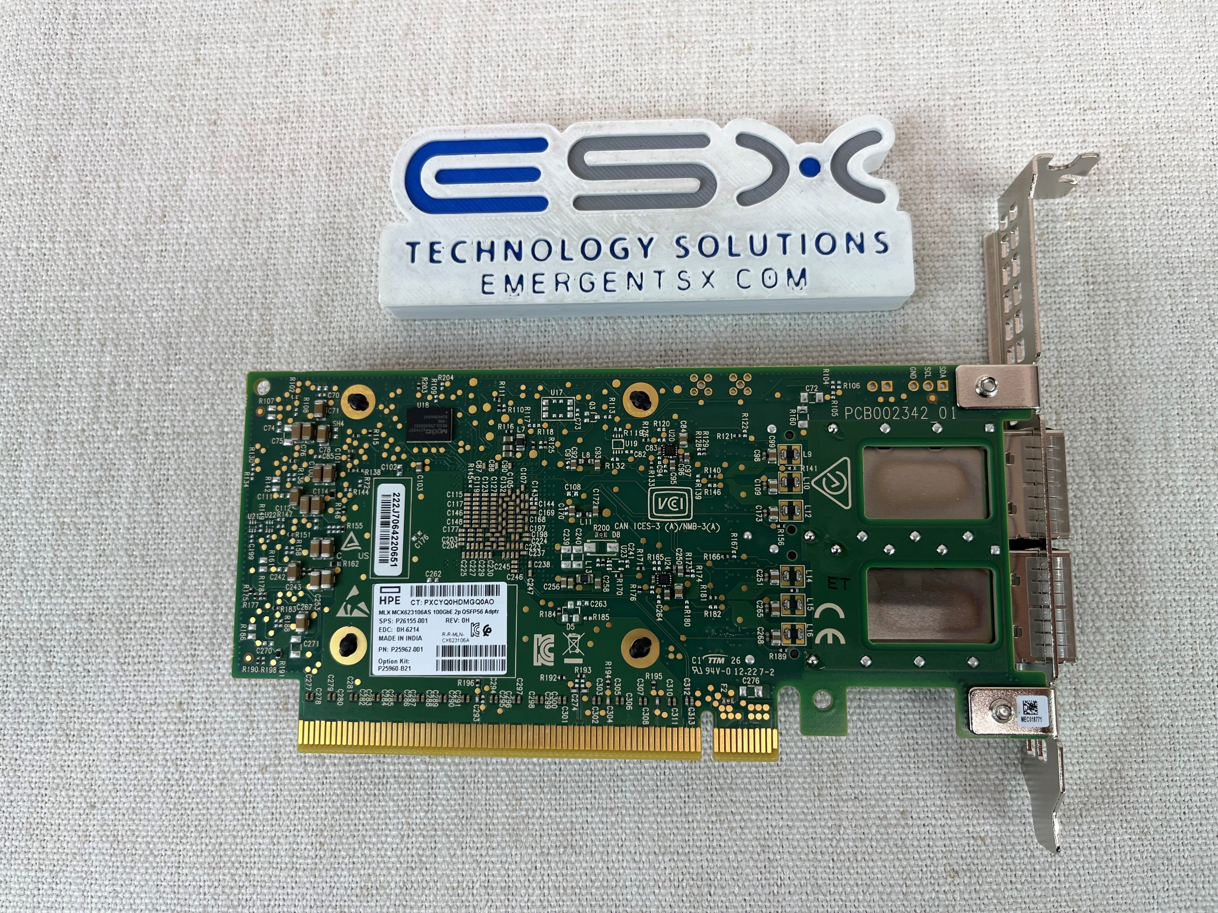 HPE P26155-001 - SPS-PCA NIC 100G 2p QSFP56 Opn P25960-B21
